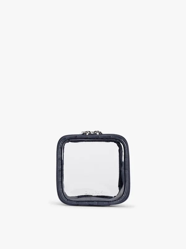 Tiny Clear Cosmetics Case in Croc-Embossed made by Calpak