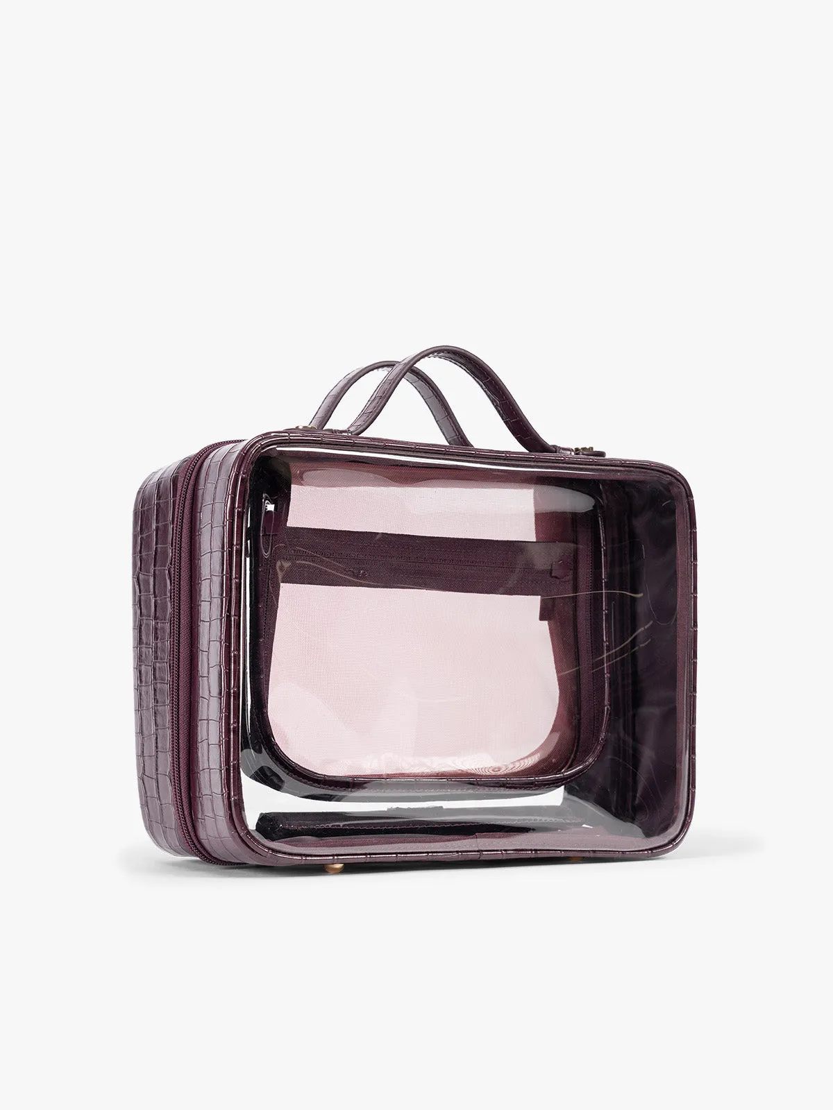 Large Clear Cosmetics Case in Croc-Embossed sold by Calpak product image thumbnail 3