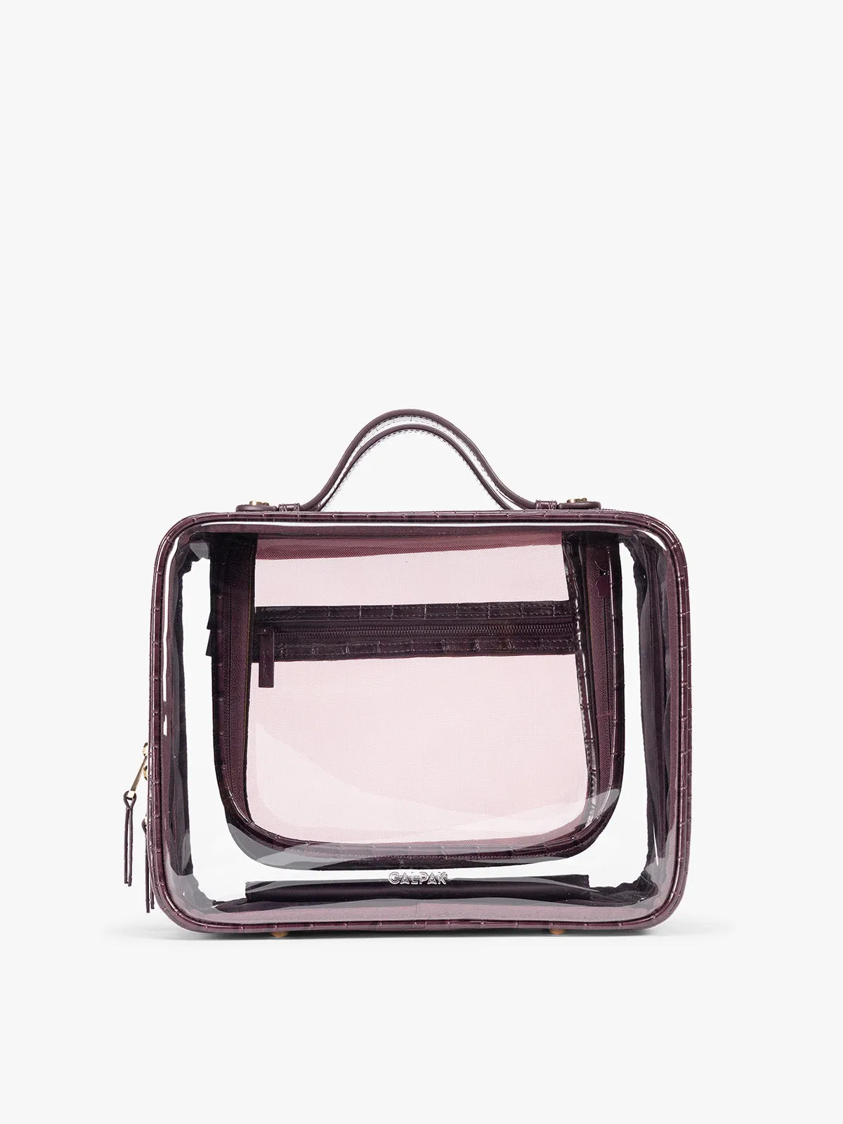 Large Clear Cosmetics Case in Croc-Embossed sold by Calpak