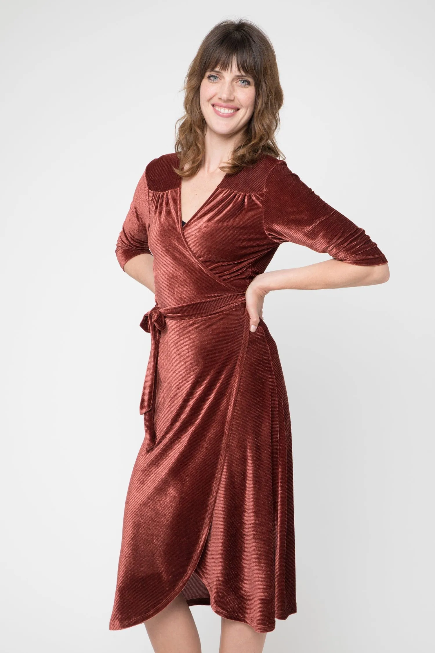 Velvet Wrap Dress sold by cameo product image thumbnail 3