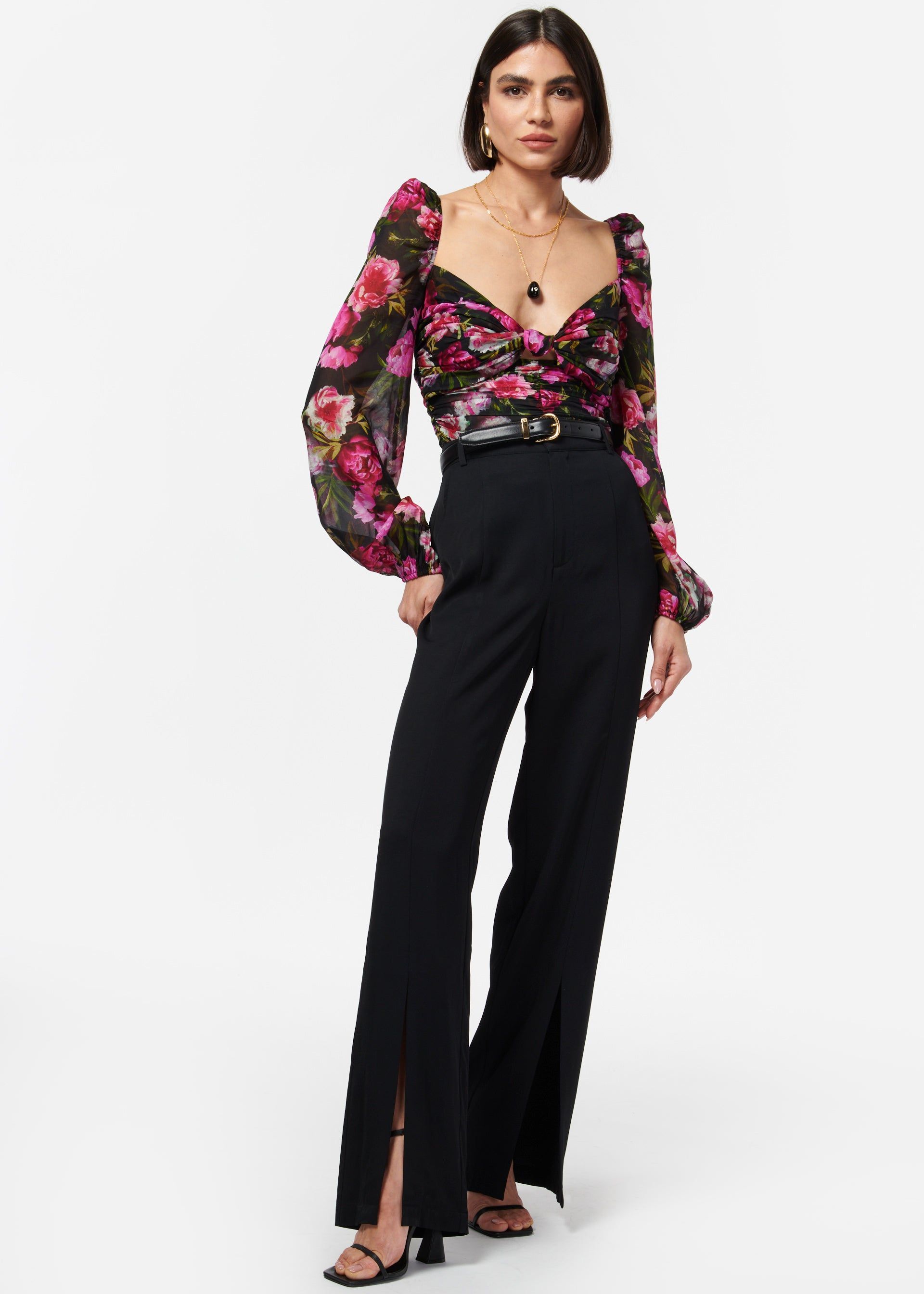 Amelie Twill Pant Black sold by Cami NYC
