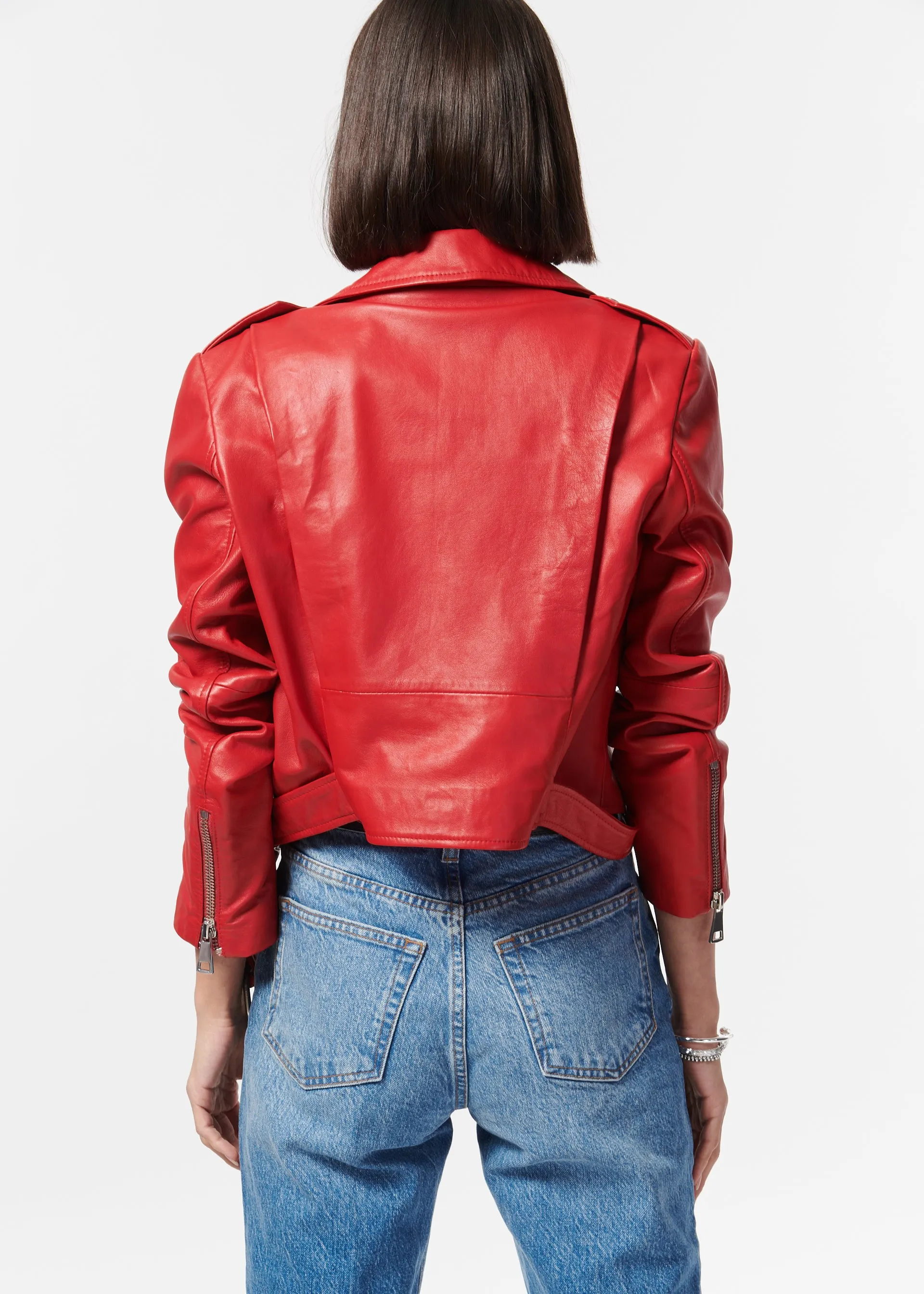 Kali Genuine Leather Jacket Scarlet sold by Cami NYC product image thumbnail 5