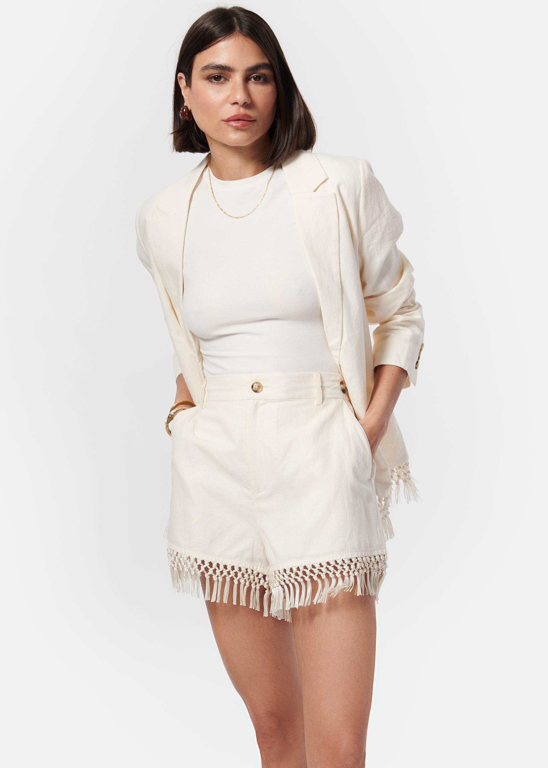 Chitra Jacket Macadamia sold by Cami NYC product image thumbnail 3