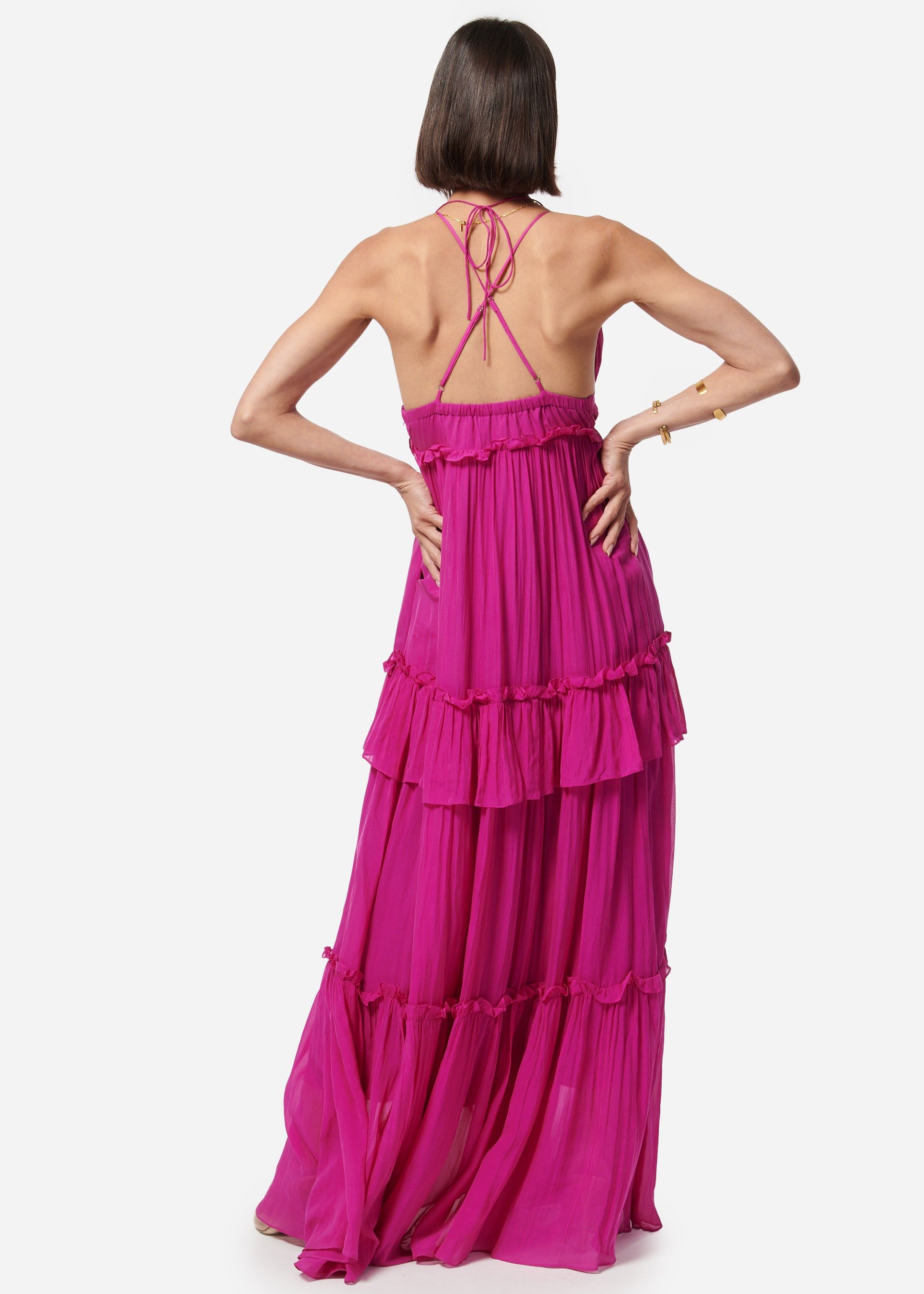 Doris Chiffon Dress Dahlia sold by Cami NYC product image thumbnail 4