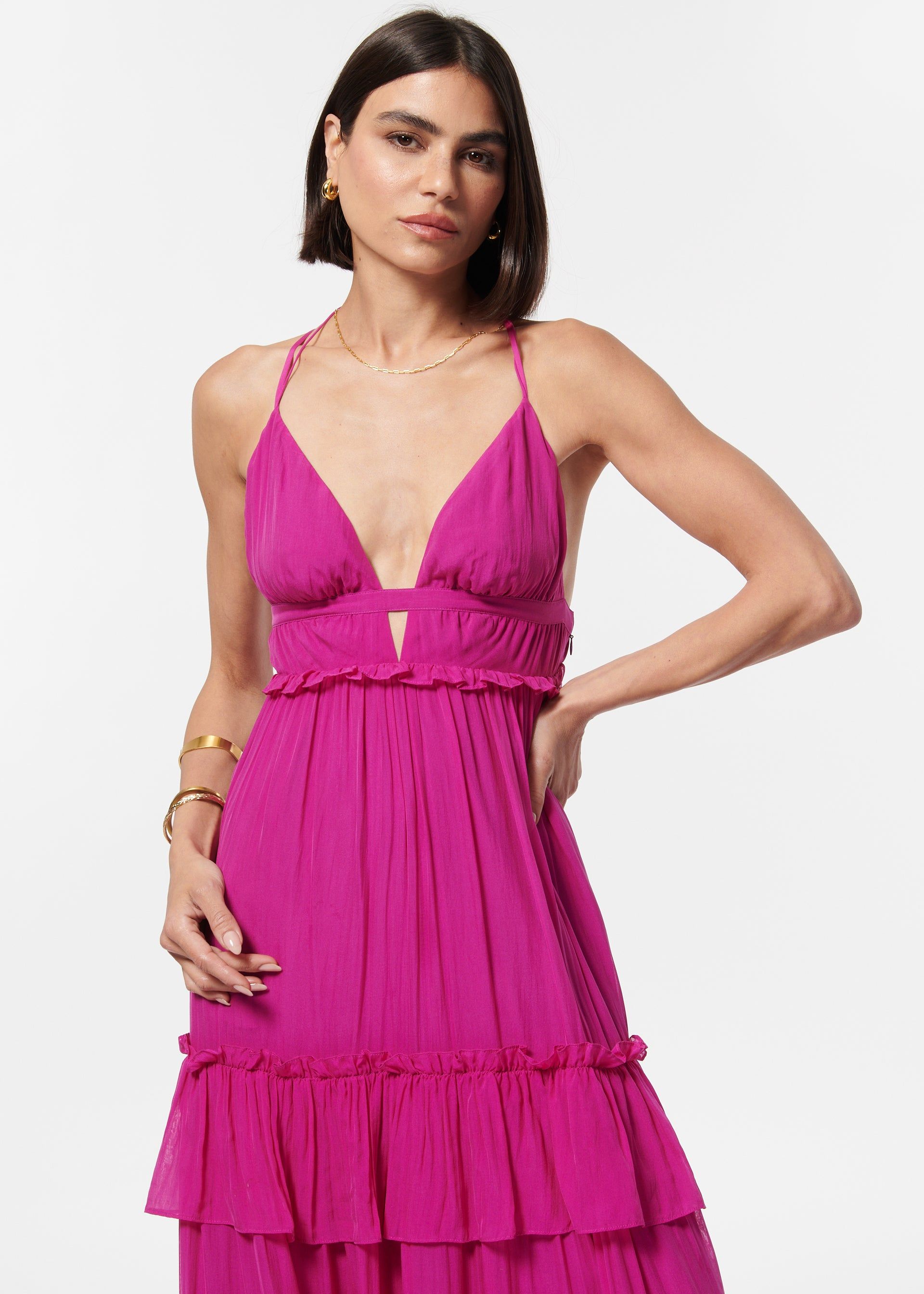 Doris Chiffon Dress Dahlia sold by Cami NYC product image thumbnail 2