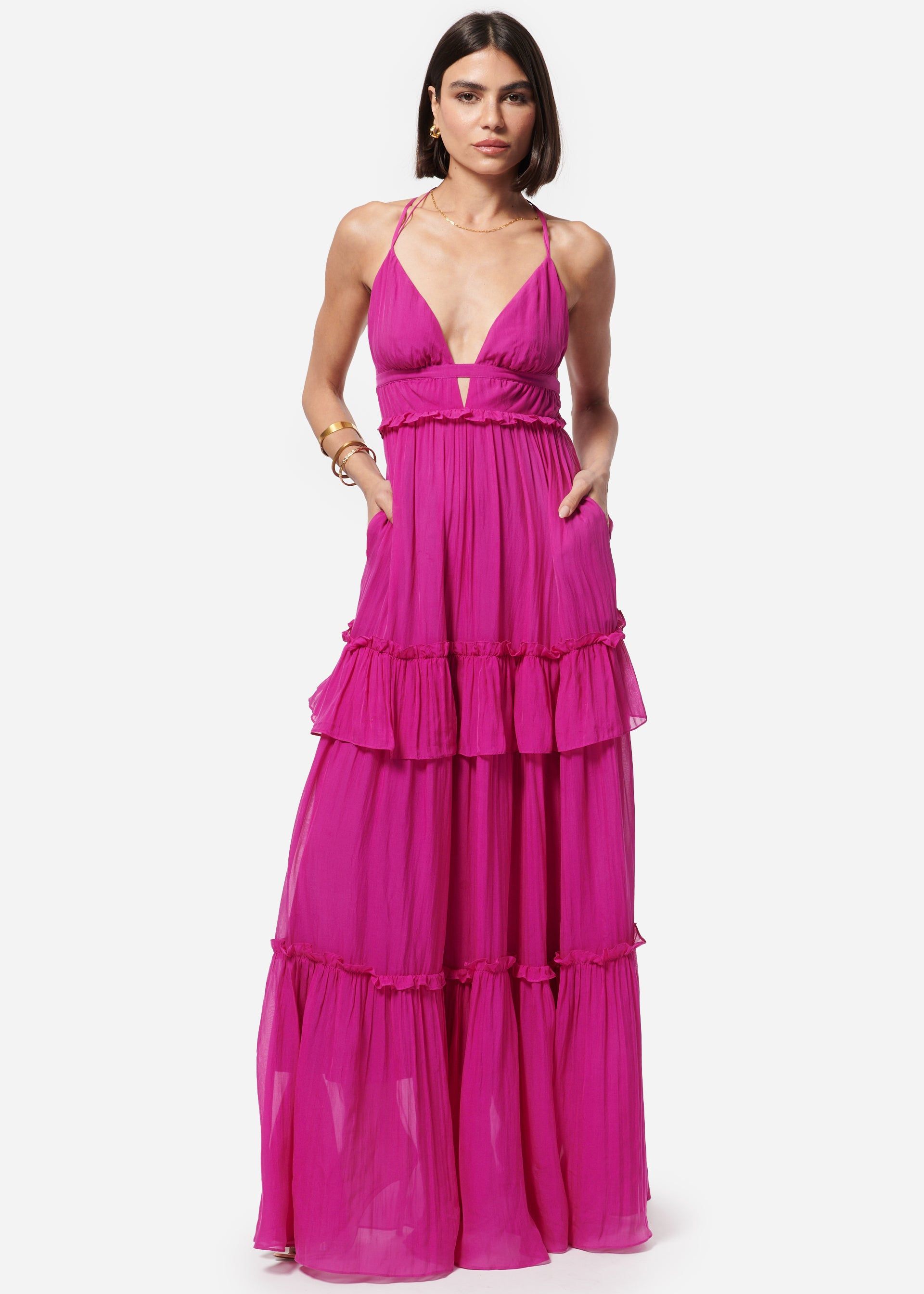 Doris Chiffon Dress Dahlia sold by Cami NYC