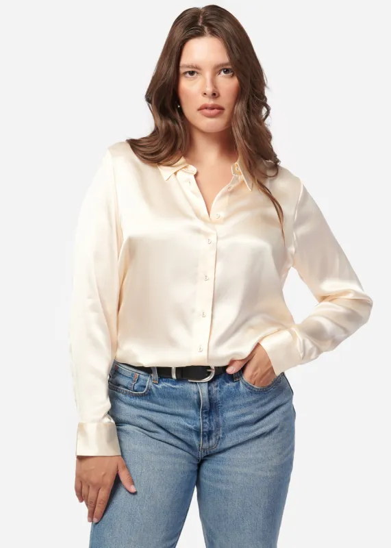 Crosby Silk Blouse Ceramic made by Cami NYC