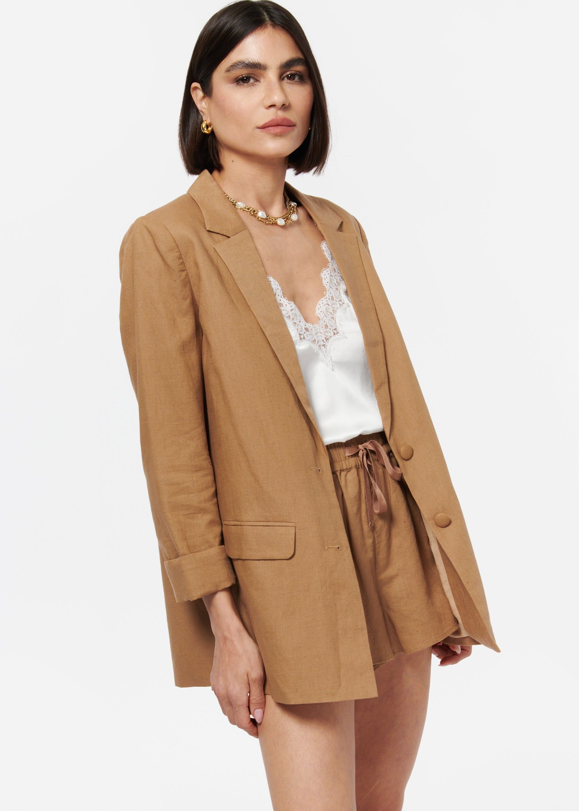 Owen Linen Blazer Butterscotch sold by Cami NYC product image thumbnail 3