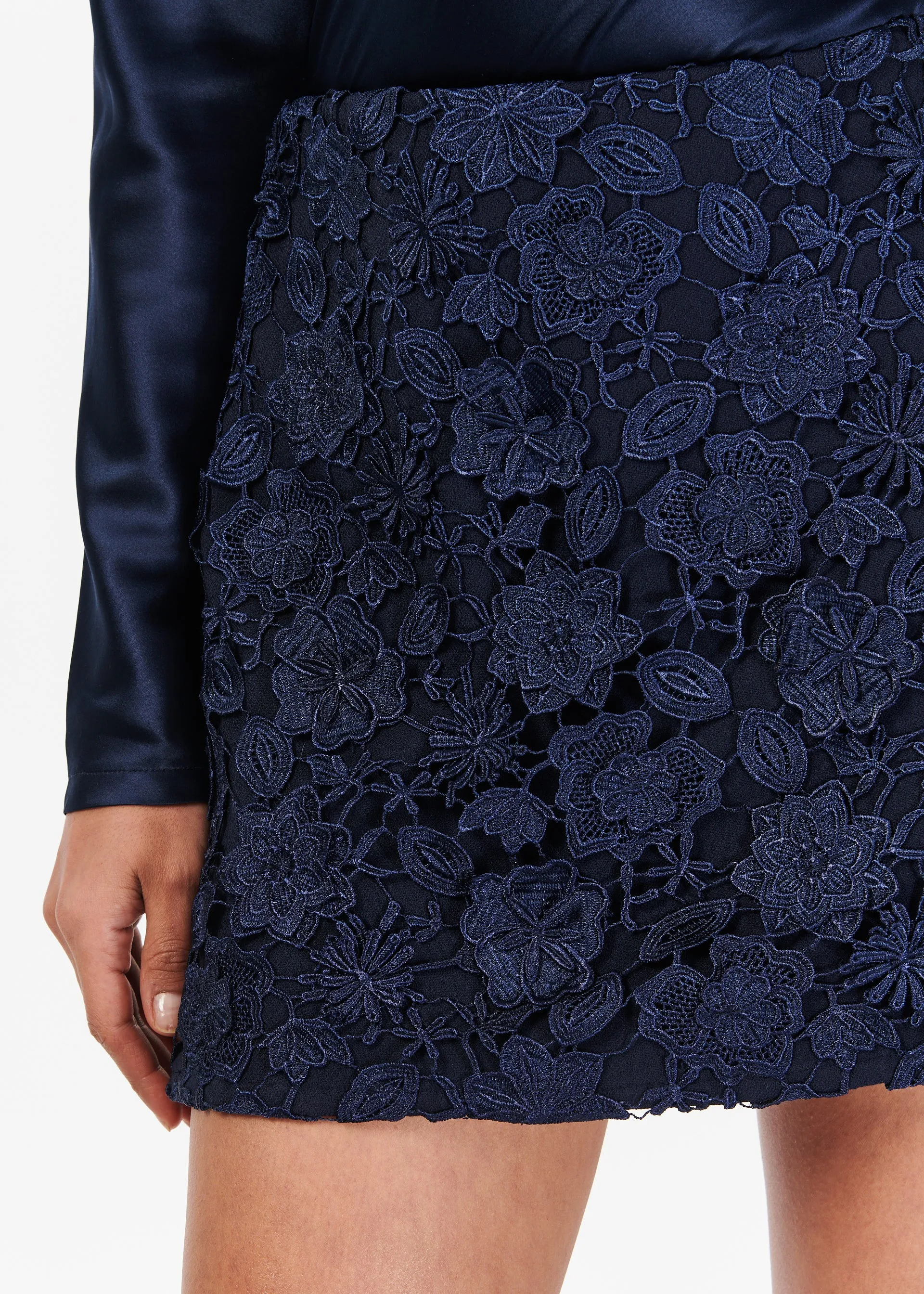 Florcienta Lace Skirt Navy sold by Cami NYC product image thumbnail 3