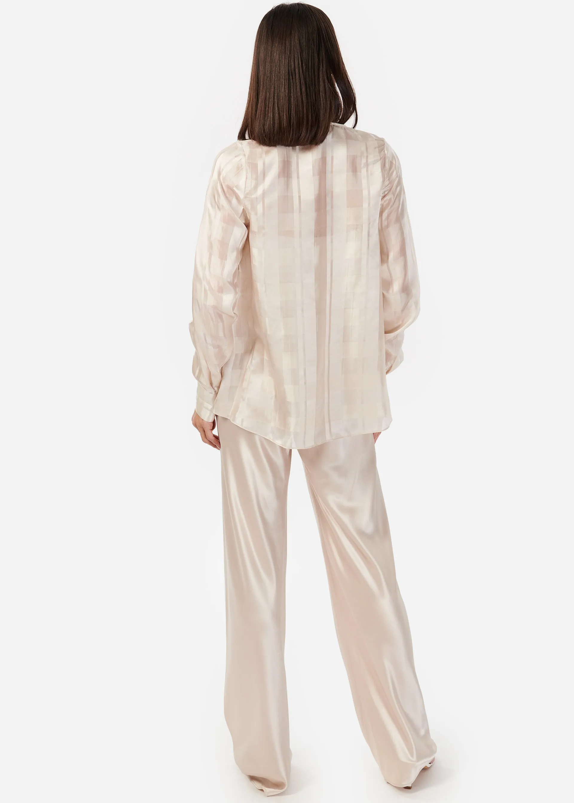 Idina Plaid Jacquard Blouse Oat sold by Cami NYC product image thumbnail 5