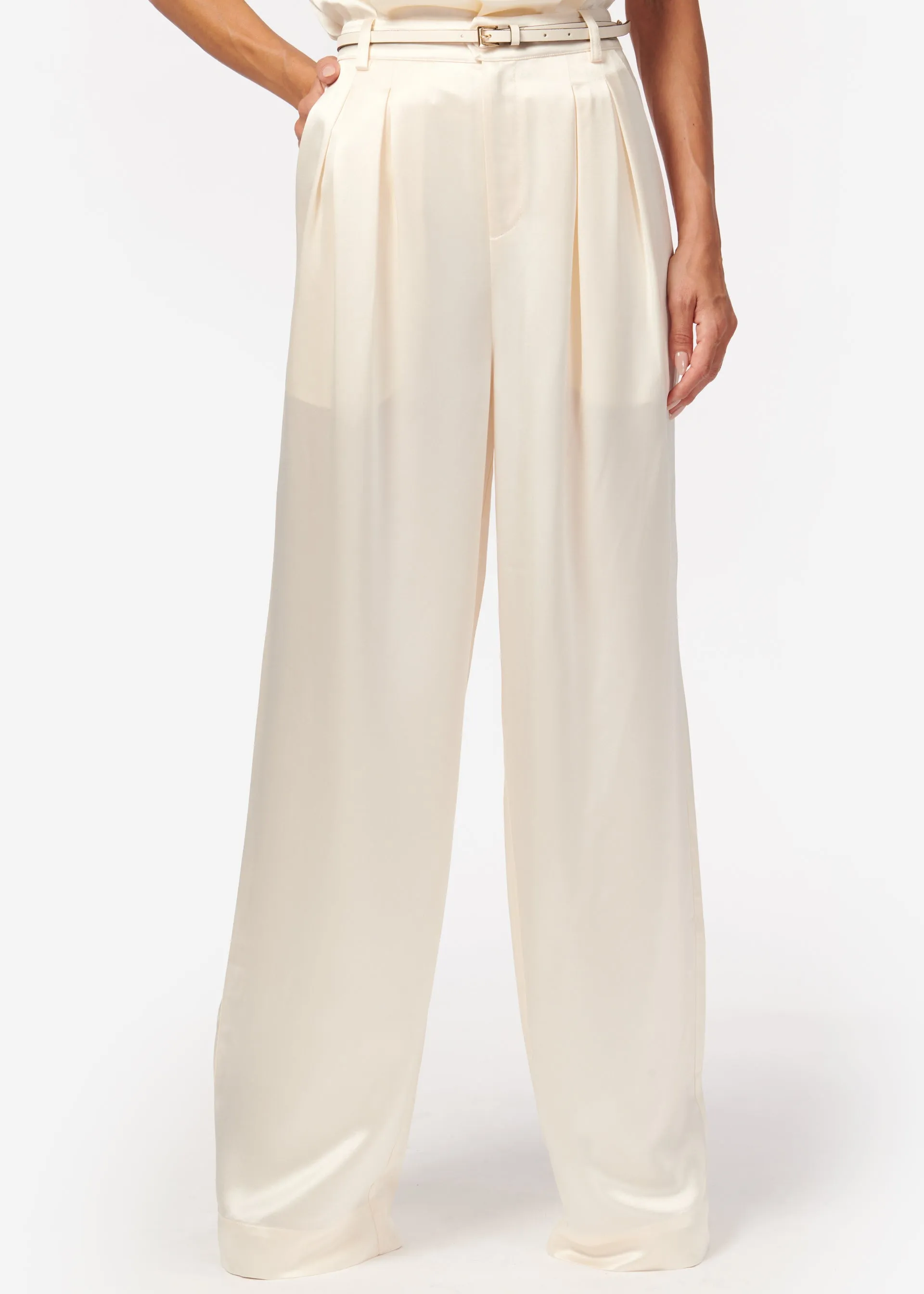 Davina Wide Leg Pant Macadamia sold by Cami NYC