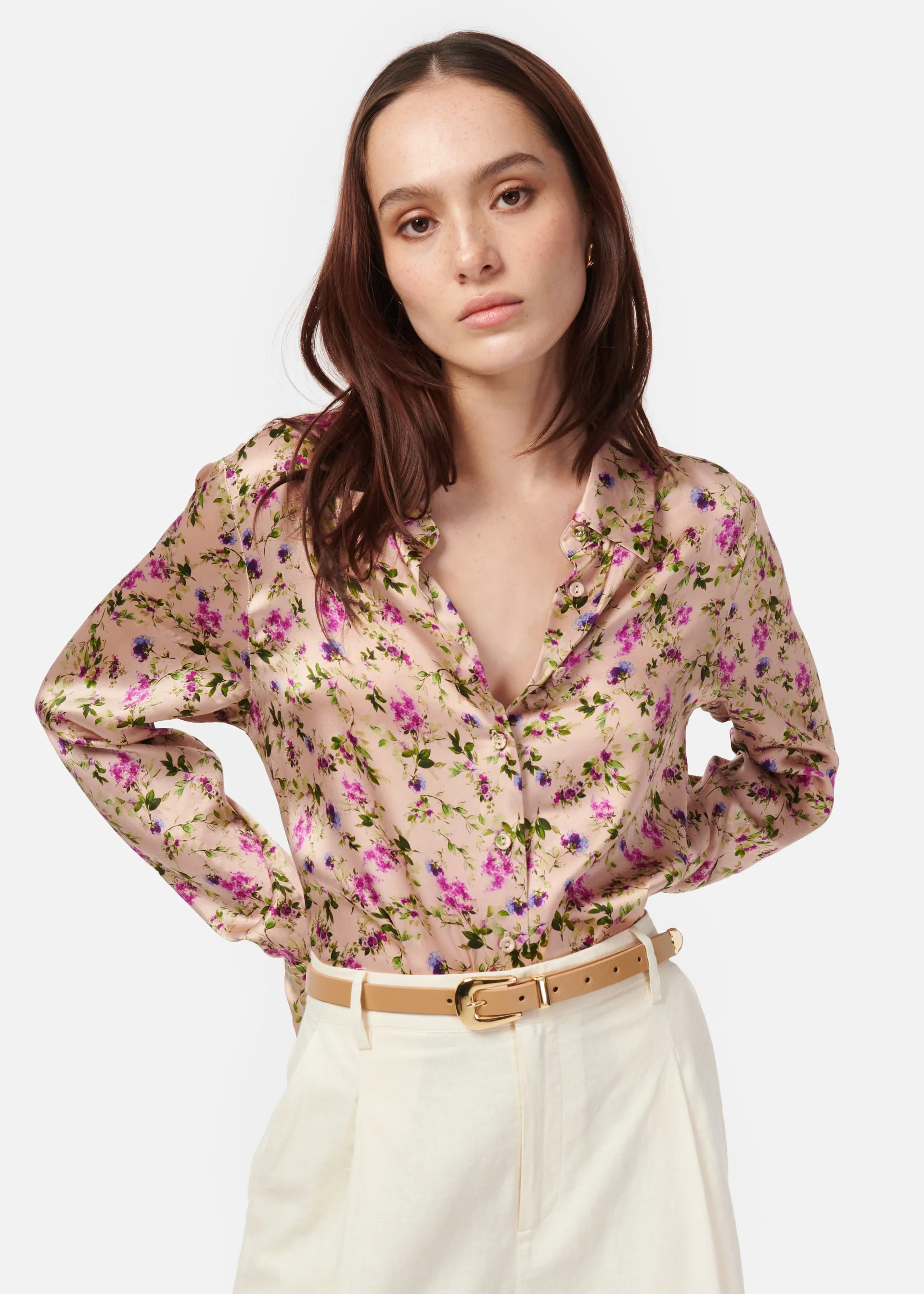 Crosby Blouse Spring Geranium sold by Cami NYC