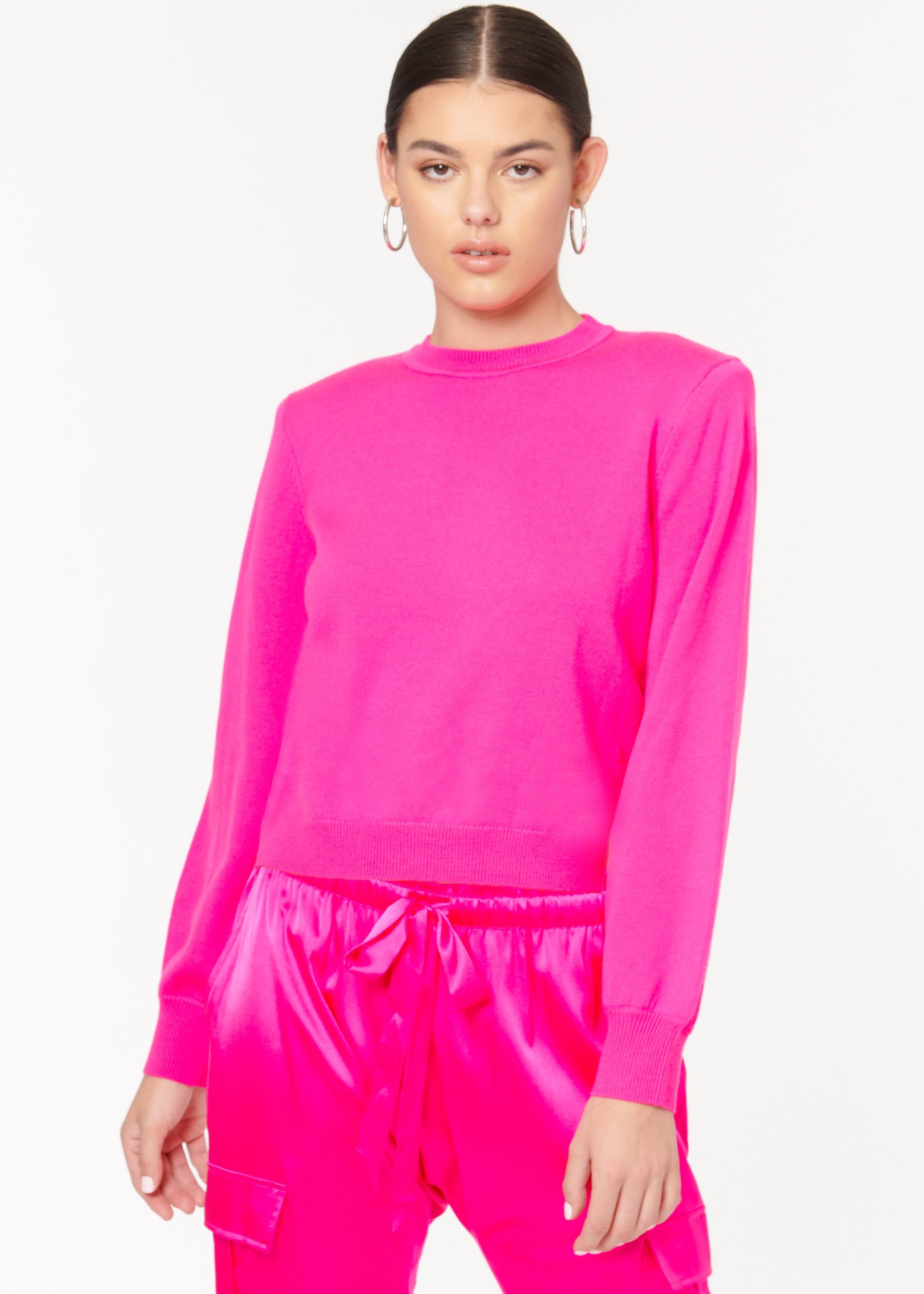 Val Sweater Neon Pink sold by Cami NYC