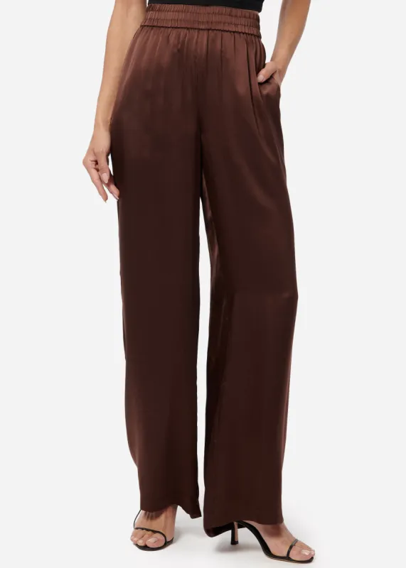 Bleecker Silk Pant Chocolate sold by CAMI