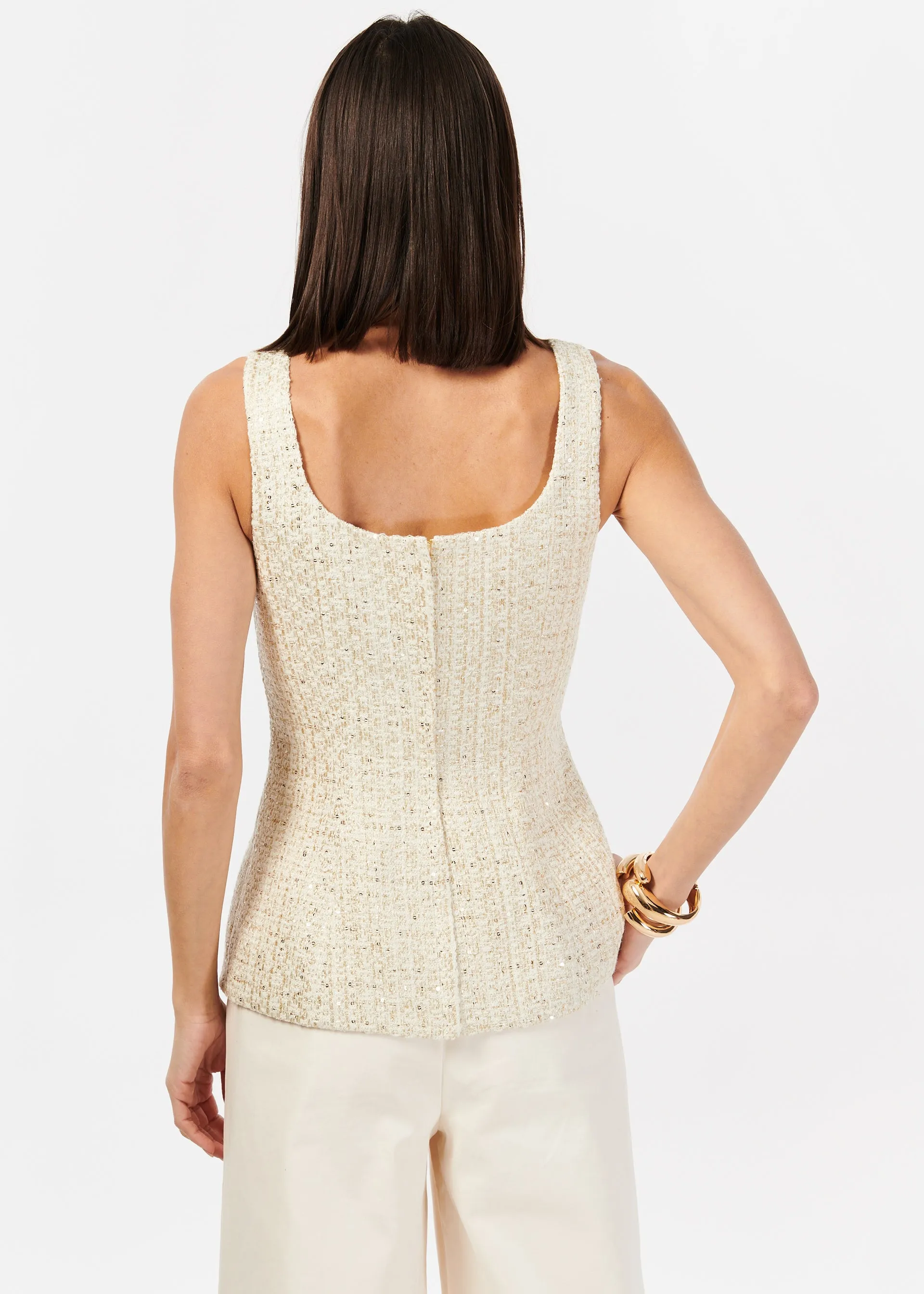 Rosita Tweed Top Gold Fleck sold by Cami NYC product image thumbnail 4