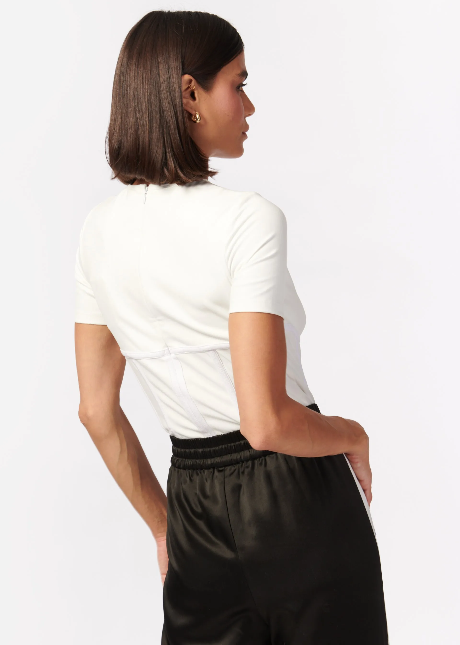 Xenia Corset Bodysuit White sold by Cami NYC product image thumbnail 3