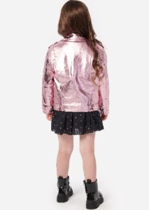 Kids Kali Genuine Leather Jacket Rose Gold sold by Cami NYC