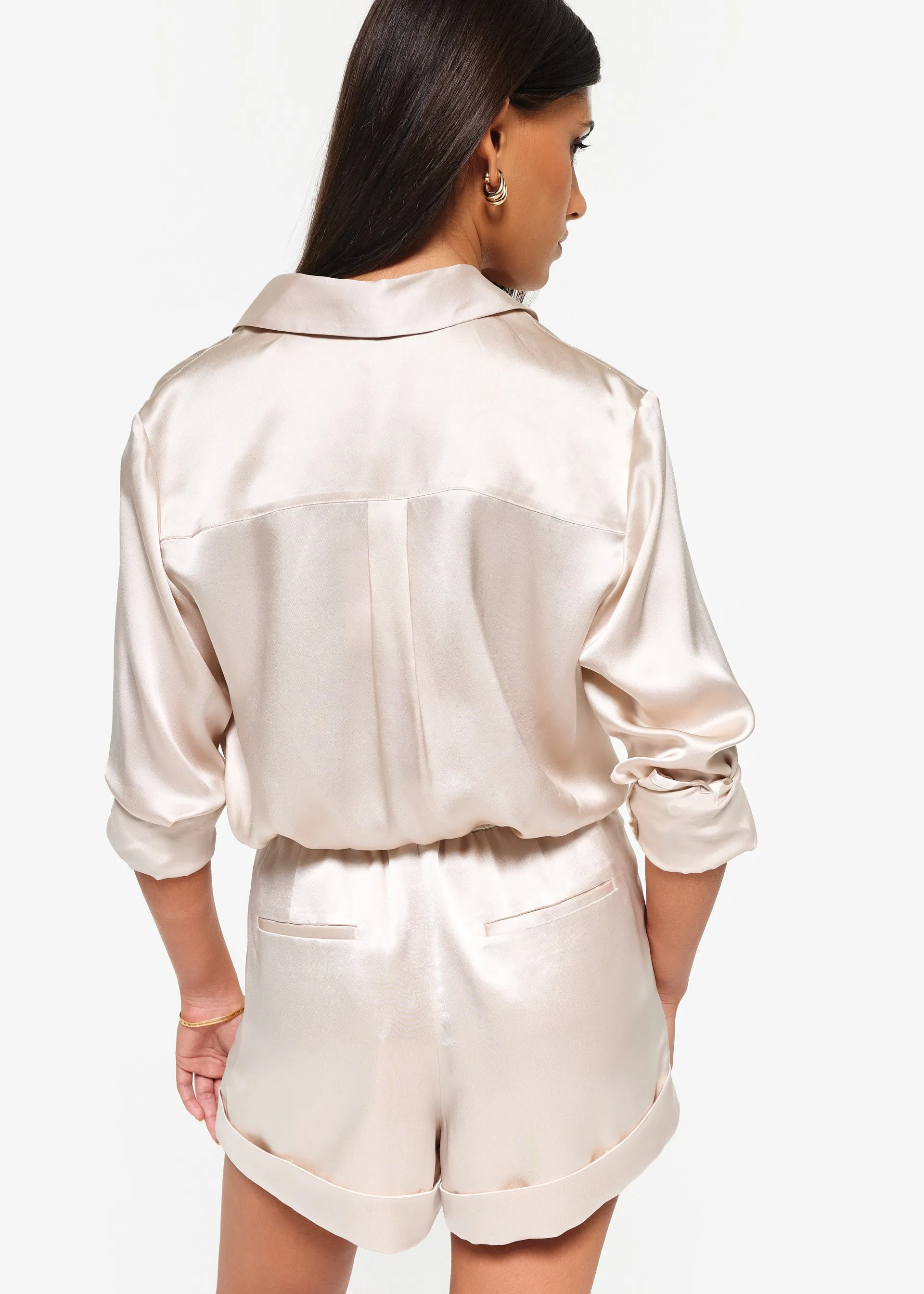 Crosby Silk Blouse Oat sold by Cami NYC product image thumbnail 3