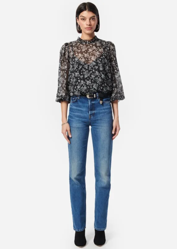 Nelly Top Black/White Toille sold by Cami NYC