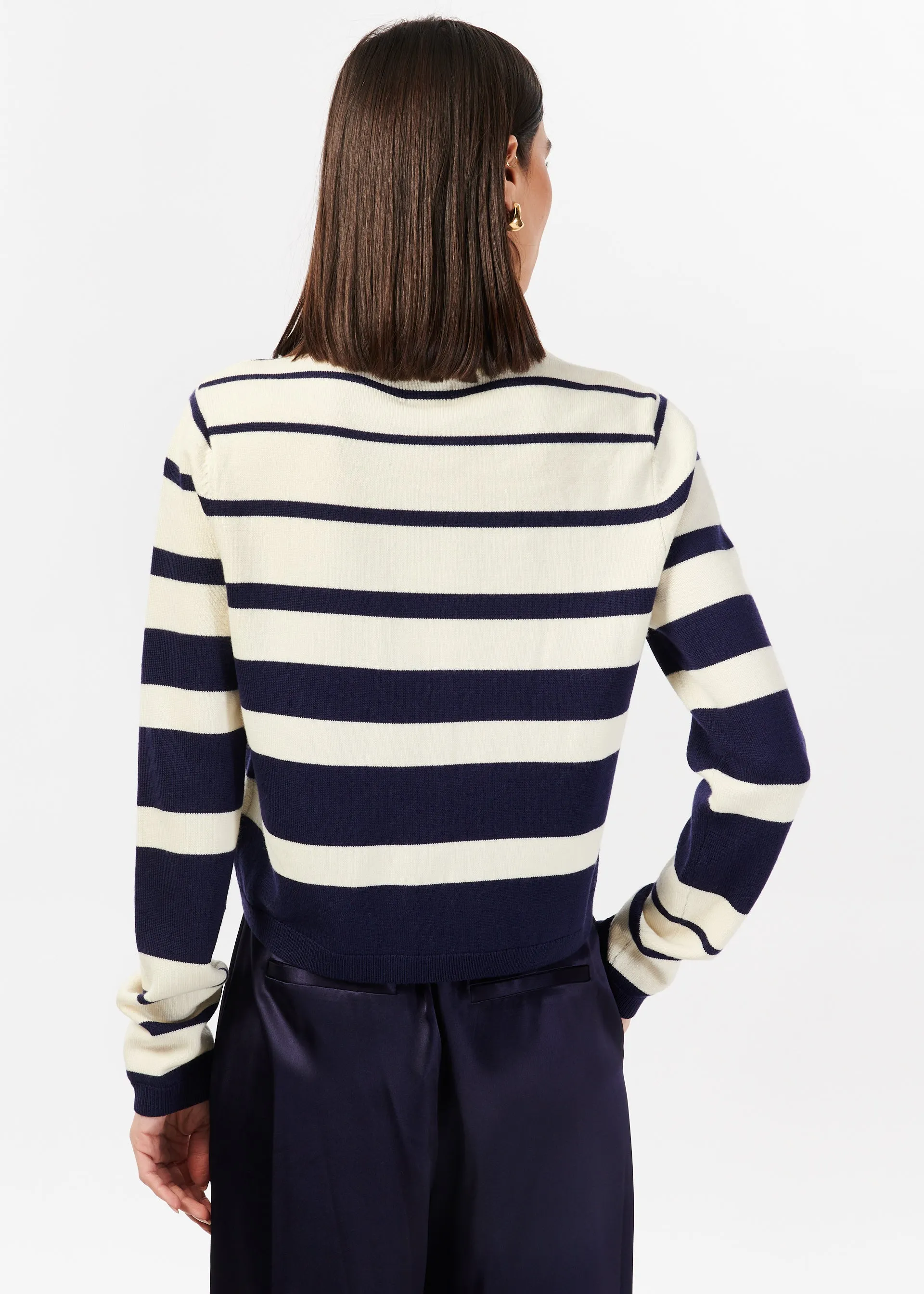 Kimbra Pearl Cardigan Shadow Stripe sold by Cami NYC product image thumbnail 4