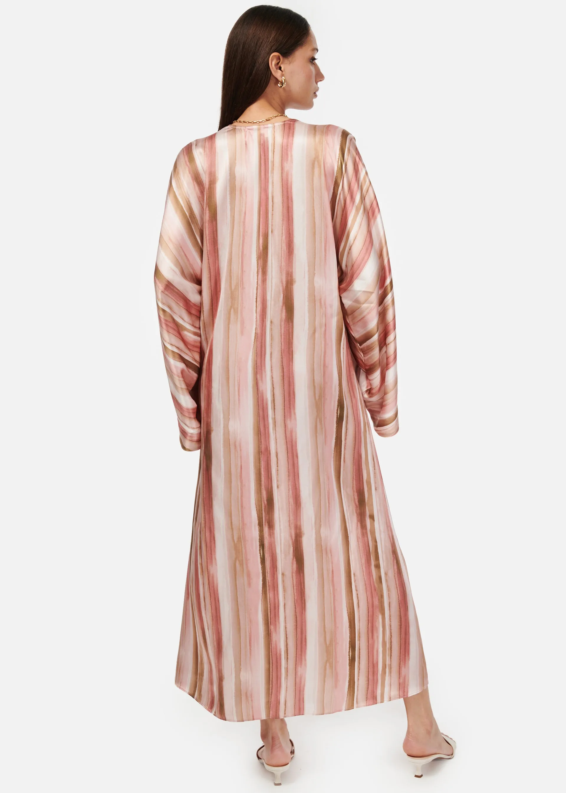 Xanthe Kaftan Dress Painterly Stripe sold by Cami NYC product image thumbnail 5