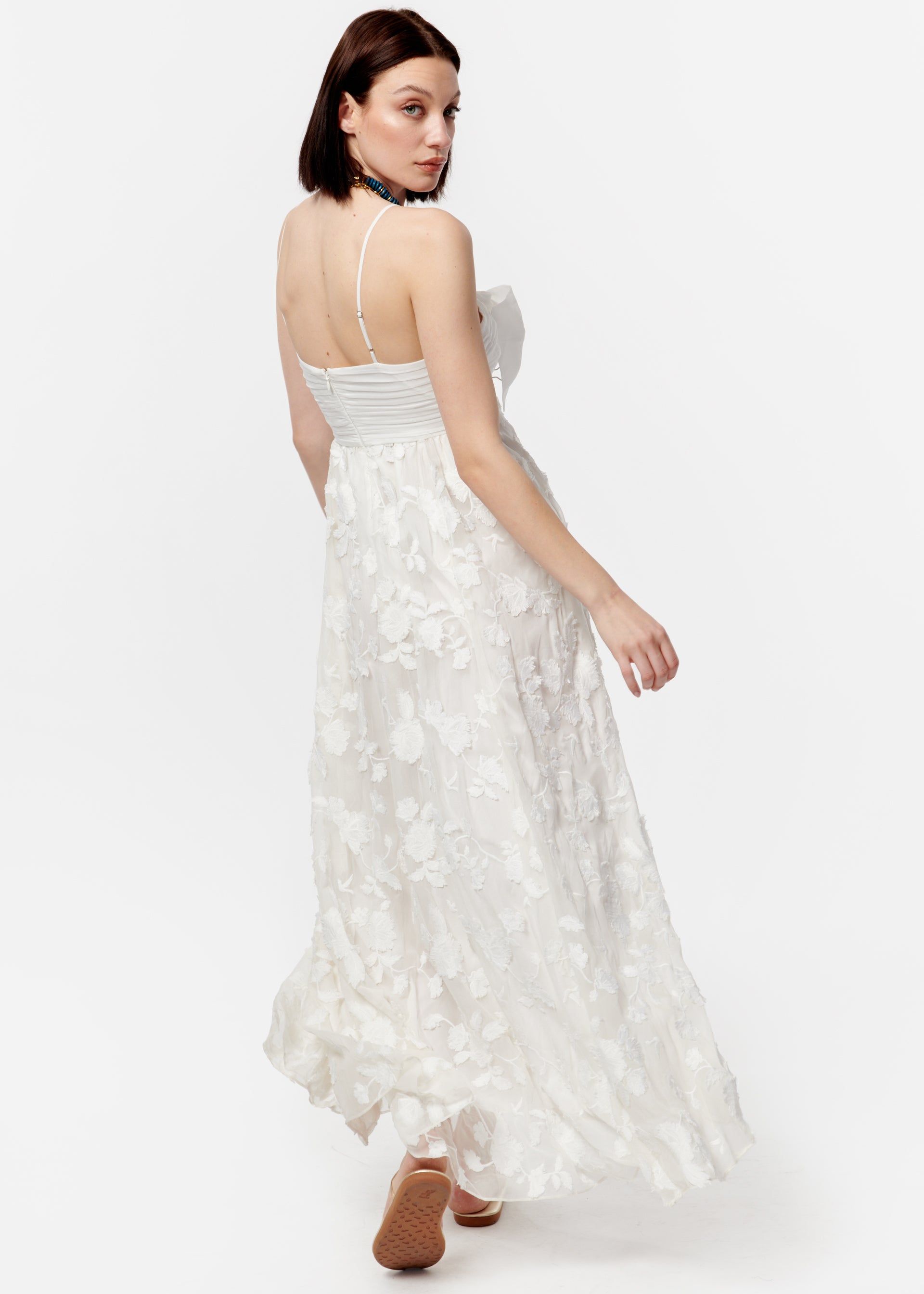 Loa Applique Dress White sold by Cami NYC product image thumbnail 4