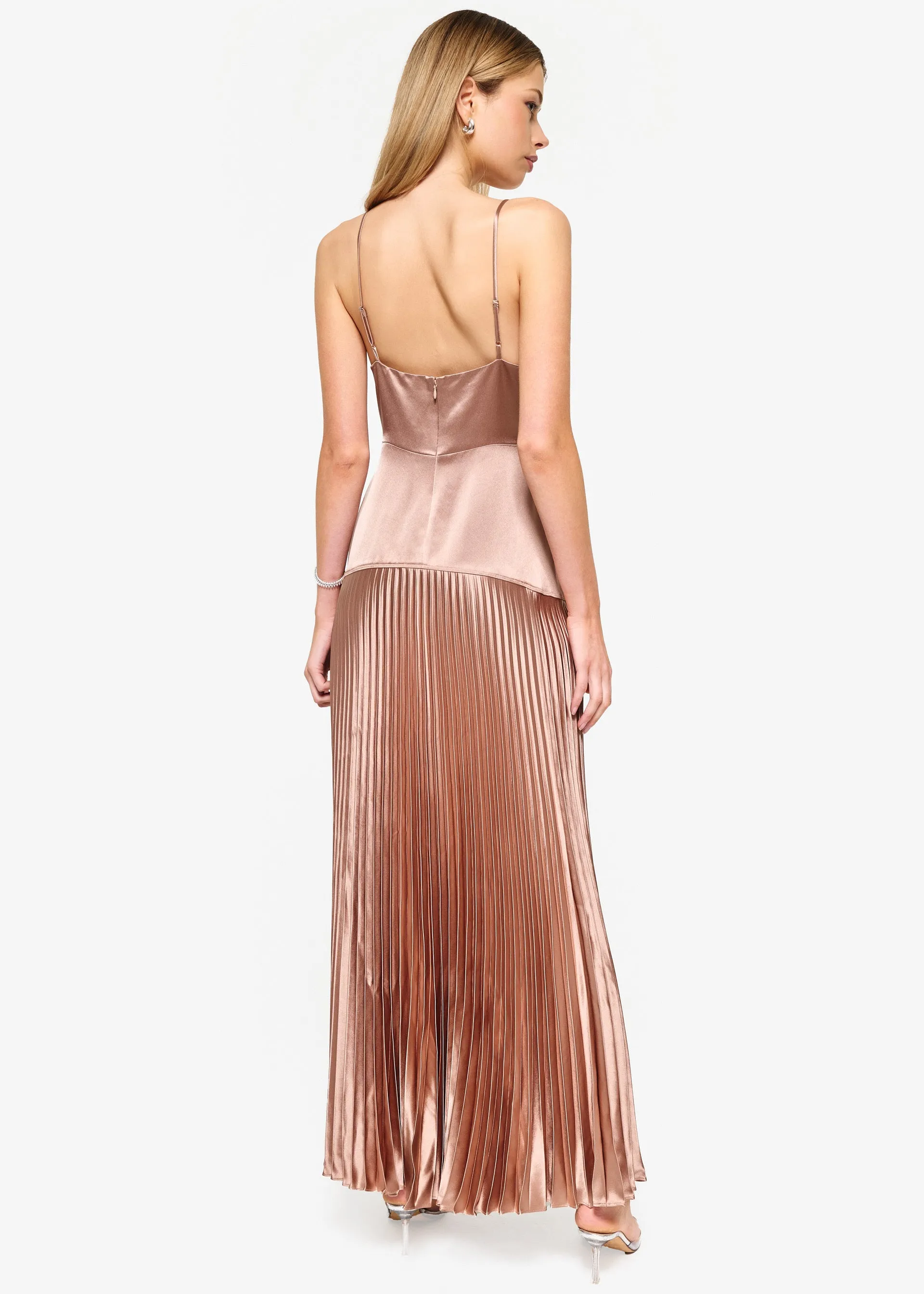 Jennelyn Pleated Gown Mink sold by Cami NYC product image thumbnail 4