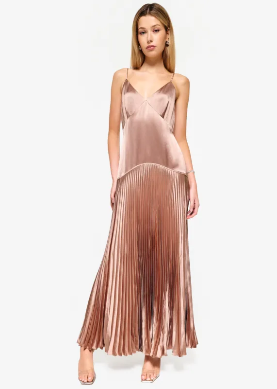 Jennelyn Pleated Gown Mink sold by Cami NYC