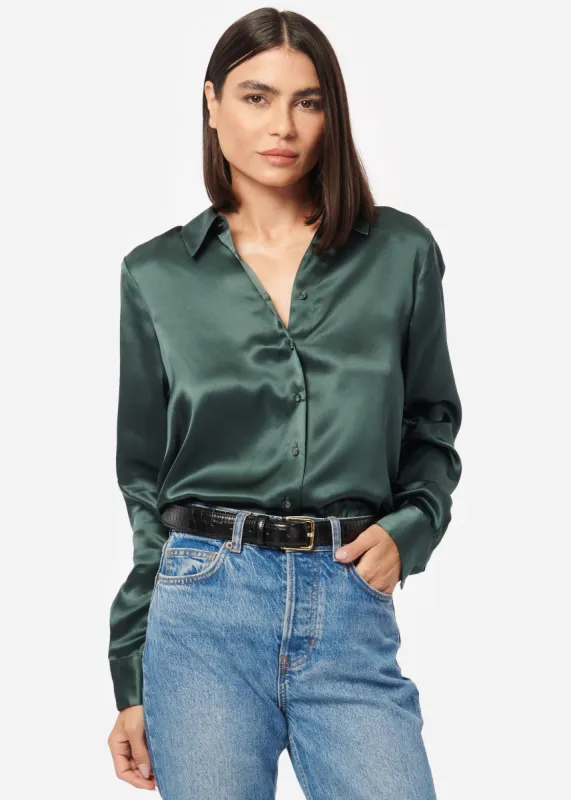 Crosby Silk Blouse Hunter made by CAMI