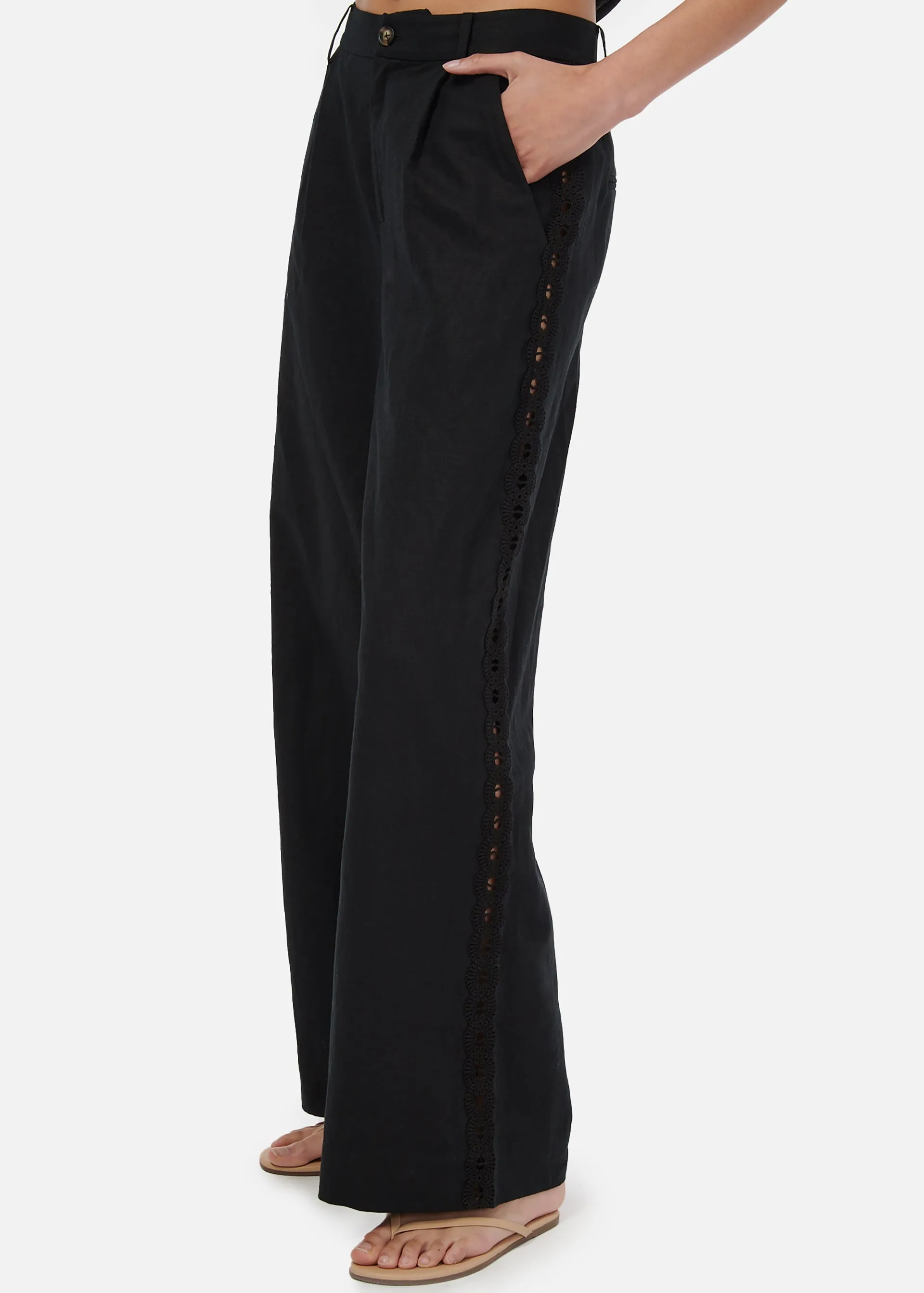 Akhila Wide Leg Pant Black sold by Cami NYC