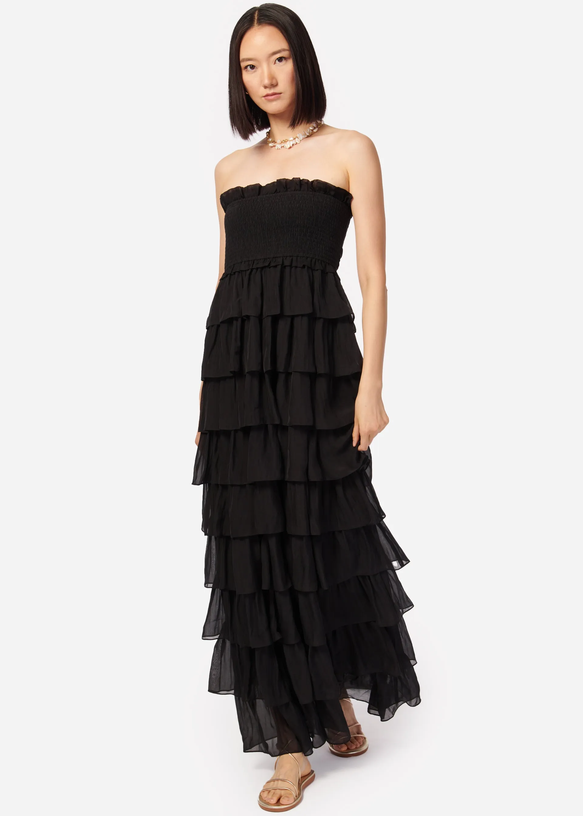 Stella Chiffon Gown Black sold by Cami NYC