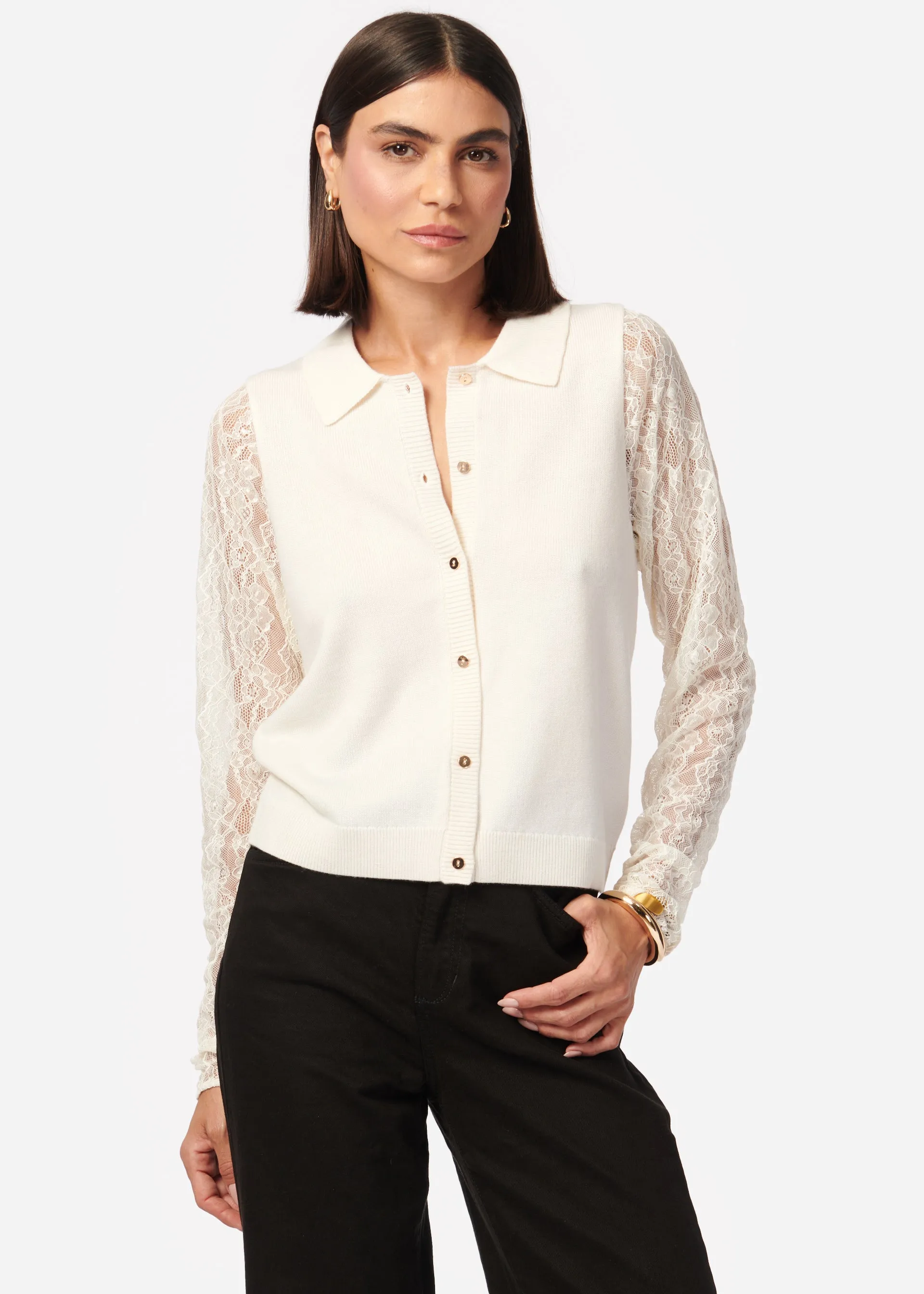 Priscilla Cardigan White sold by Cami NYC