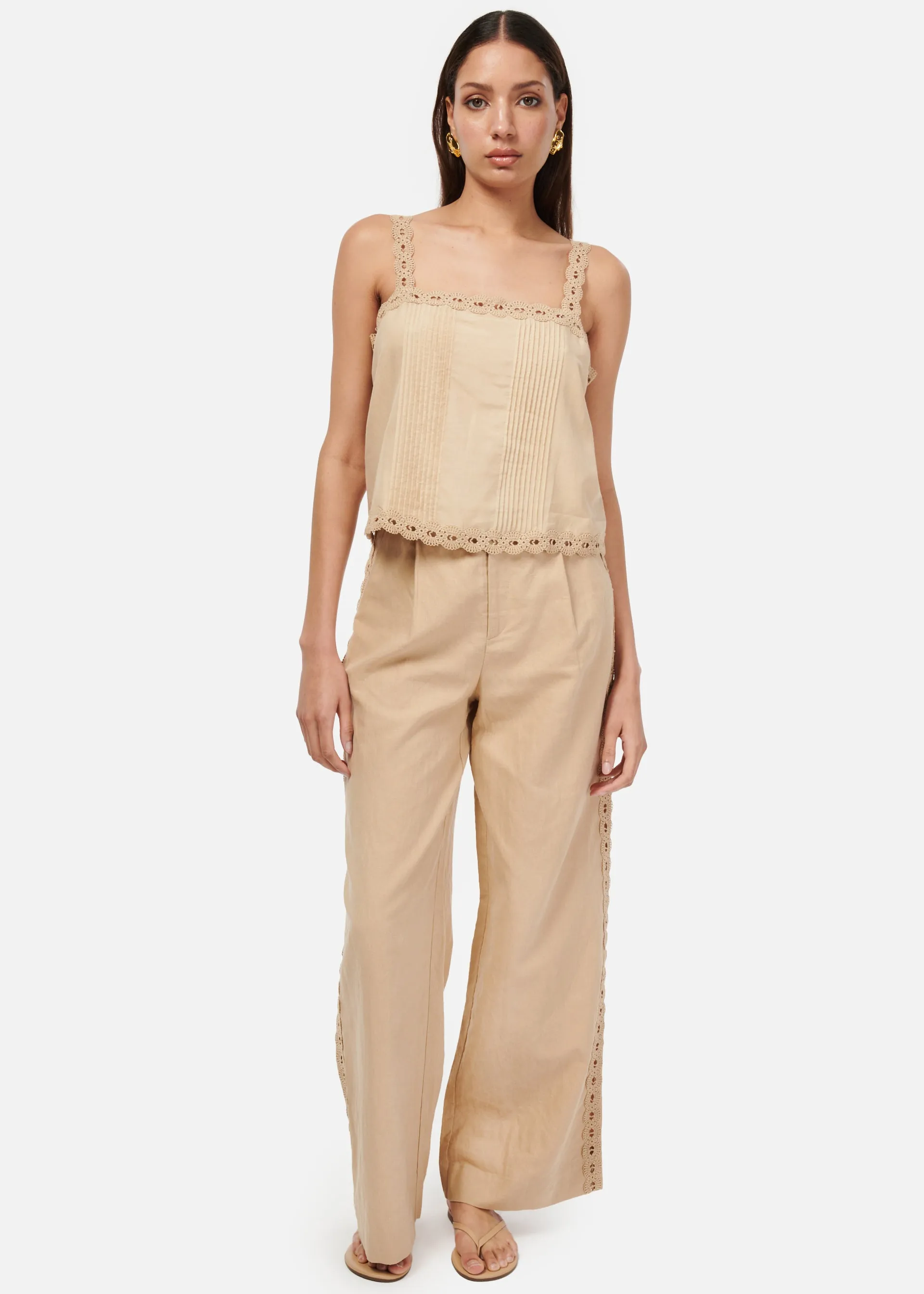 Akhila Wide Leg Pant Irish Cream sold by Cami NYC product image thumbnail 2