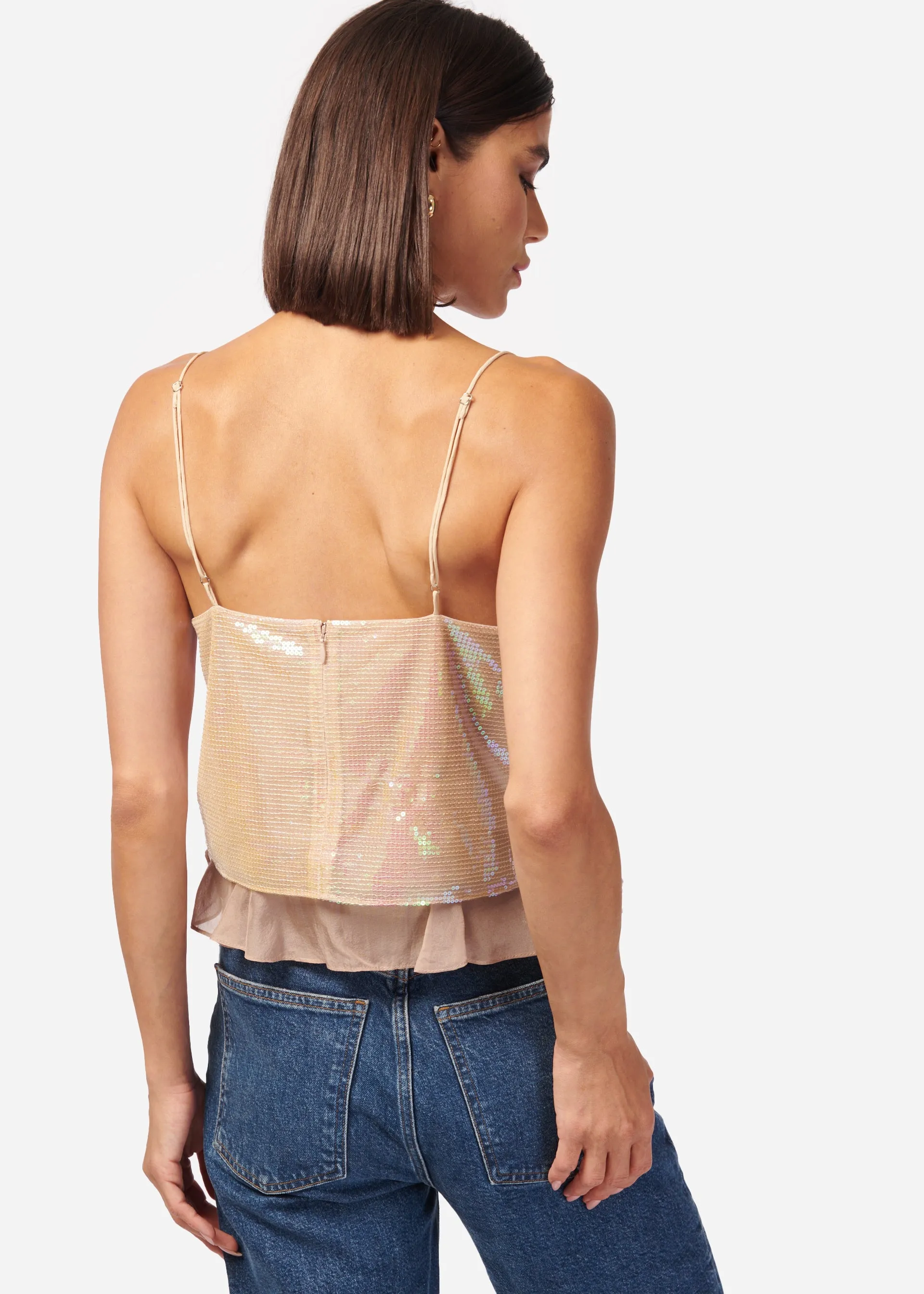 Jojo Sequin Camisole Opal Sequin sold by Cami NYC product image thumbnail 5