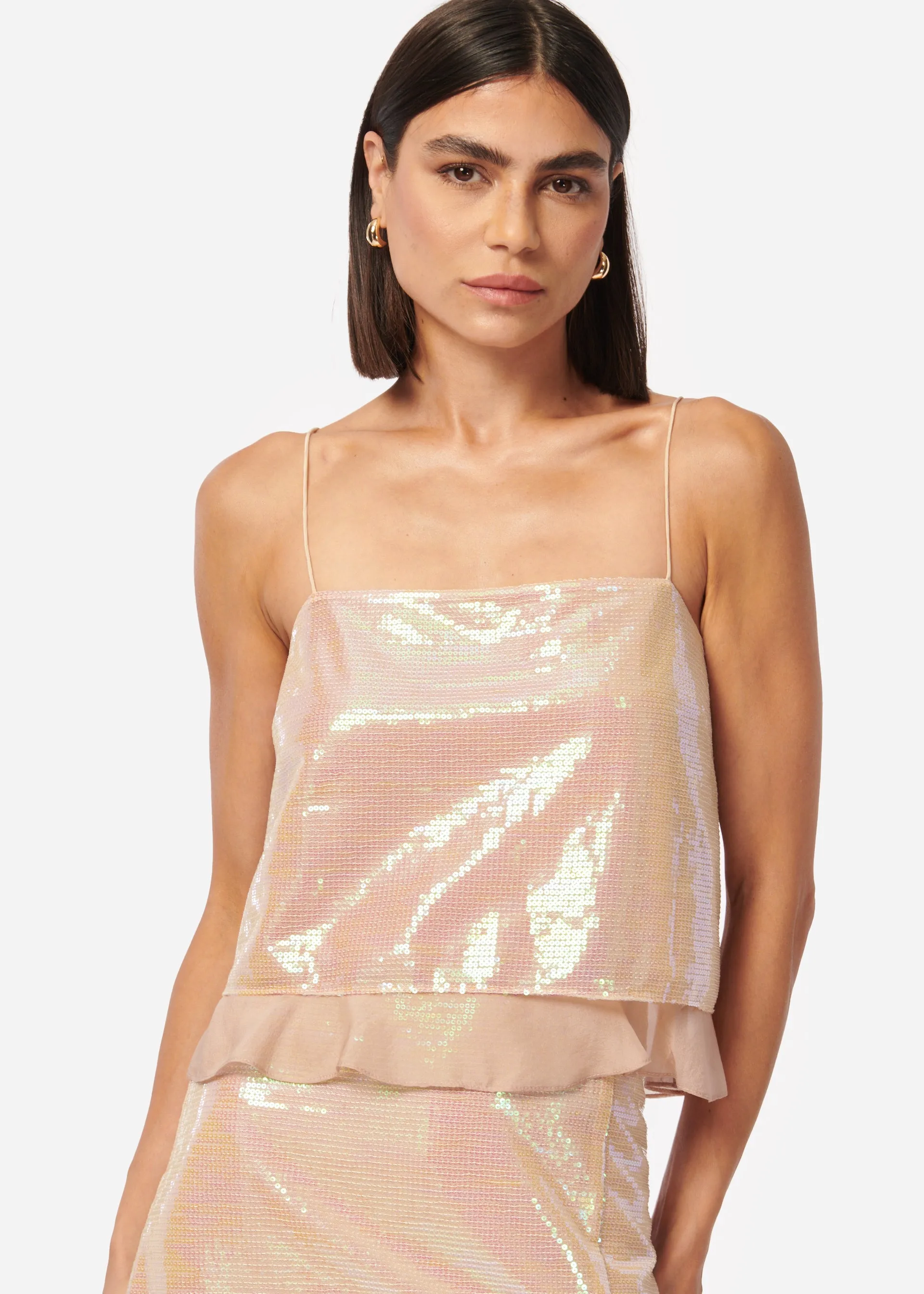 Jojo Sequin Camisole Opal Sequin sold by Cami NYC product image thumbnail 4