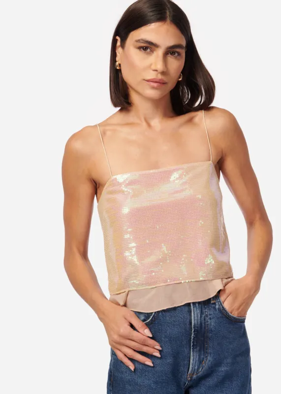 Jojo Sequin Camisole Opal Sequin sold by Cami NYC