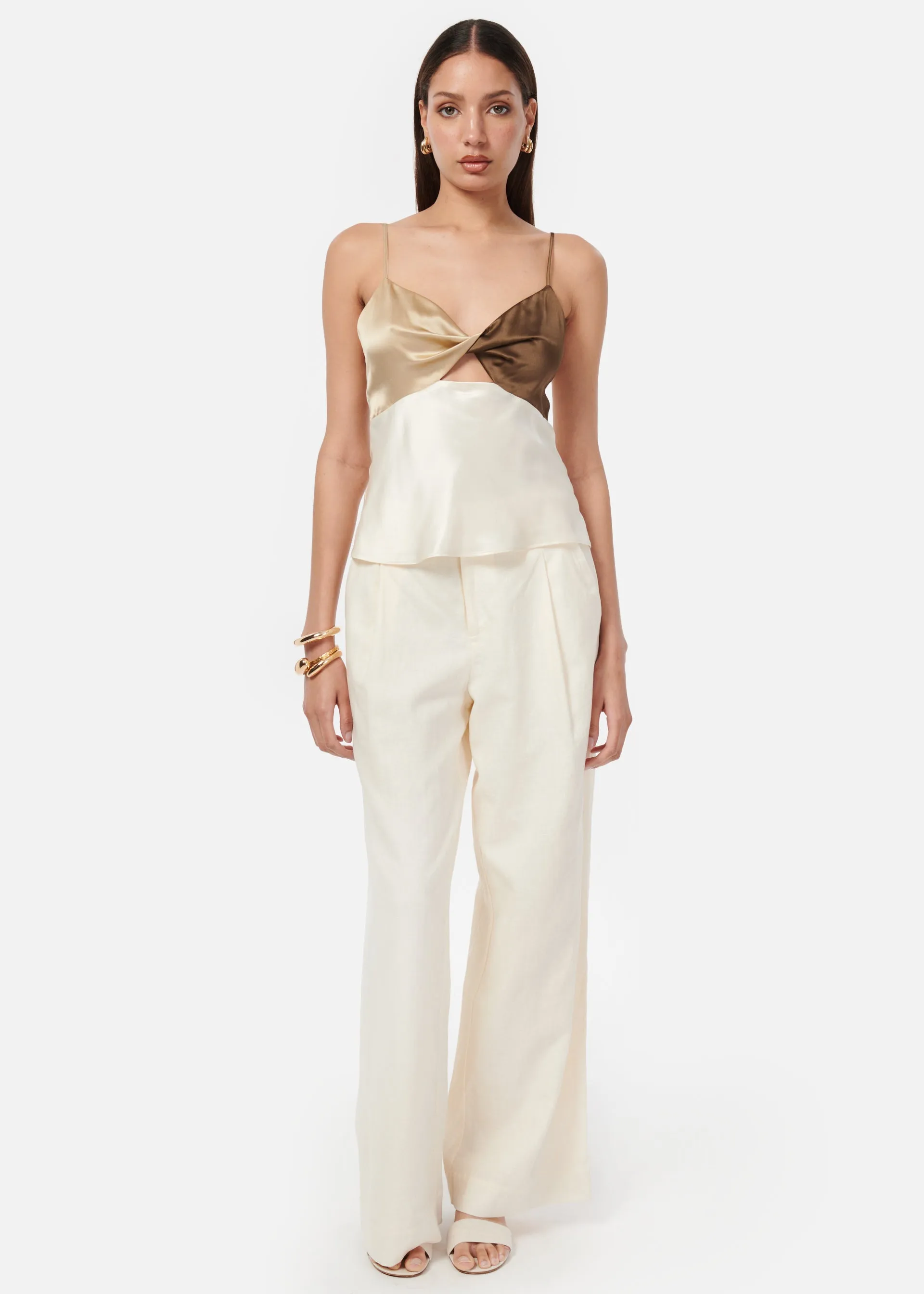 Edith Camisole Neutral Colorblock sold by Cami NYC product image thumbnail 2