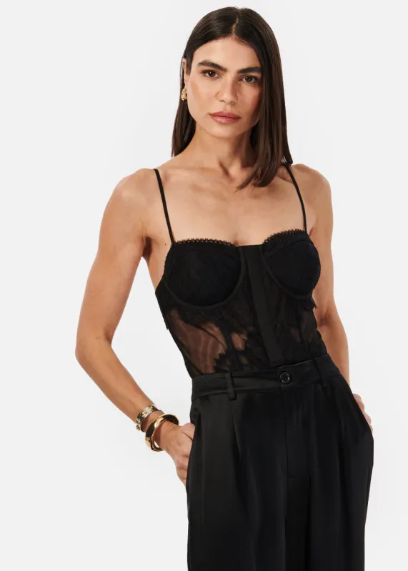 Riona Corset Bodysuit Black sold by Cami NYC
