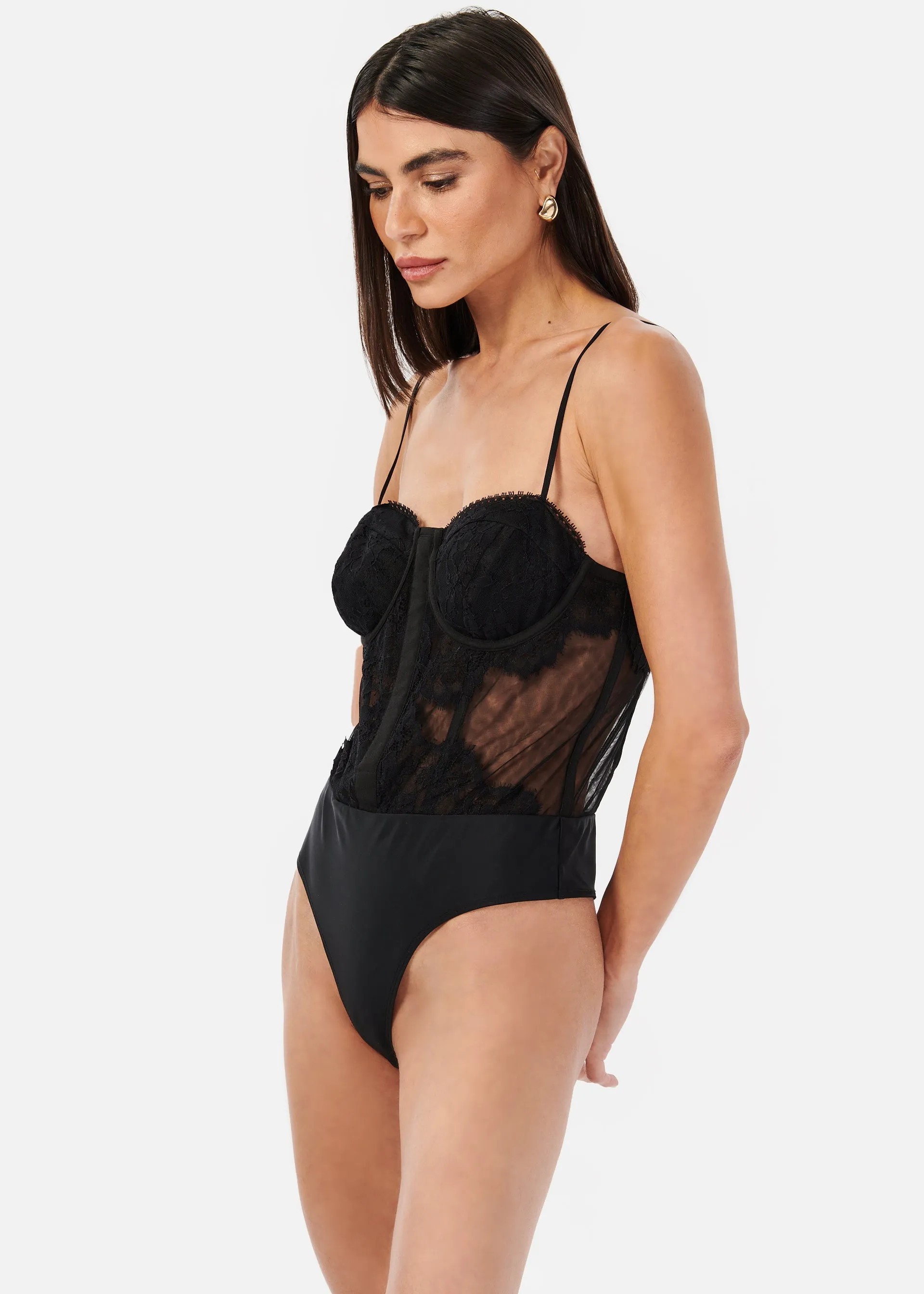 Riona Corset Bodysuit Black sold by Cami NYC product image thumbnail 4