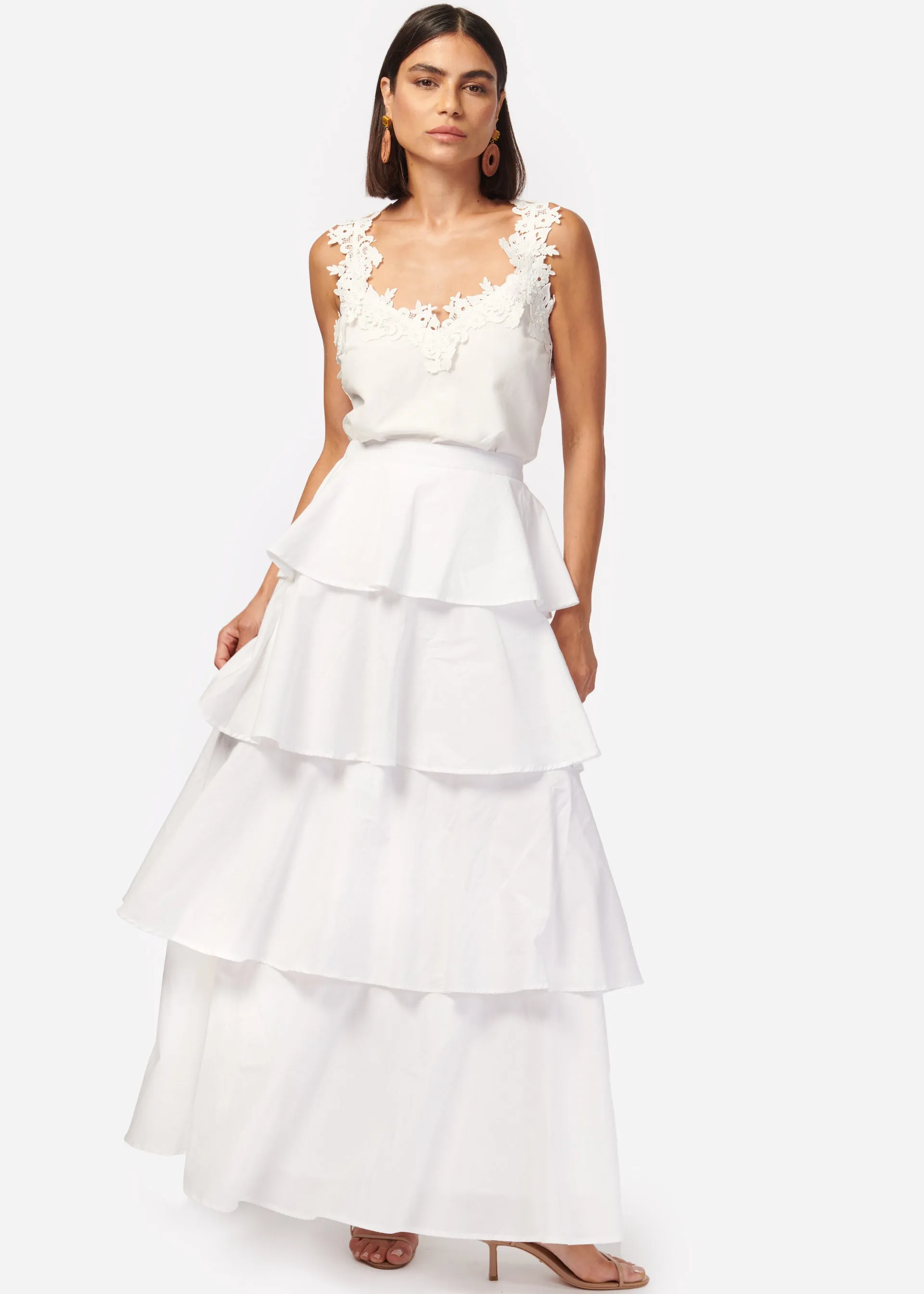 Terra Cotton Poplin Skirt White sold by Cami NYC product image thumbnail 3