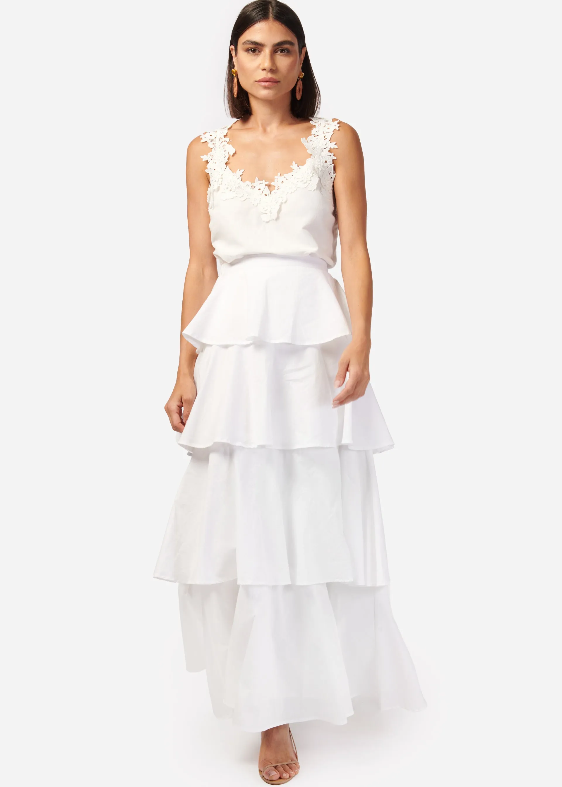 Terra Cotton Poplin Skirt White sold by Cami NYC product image thumbnail 2