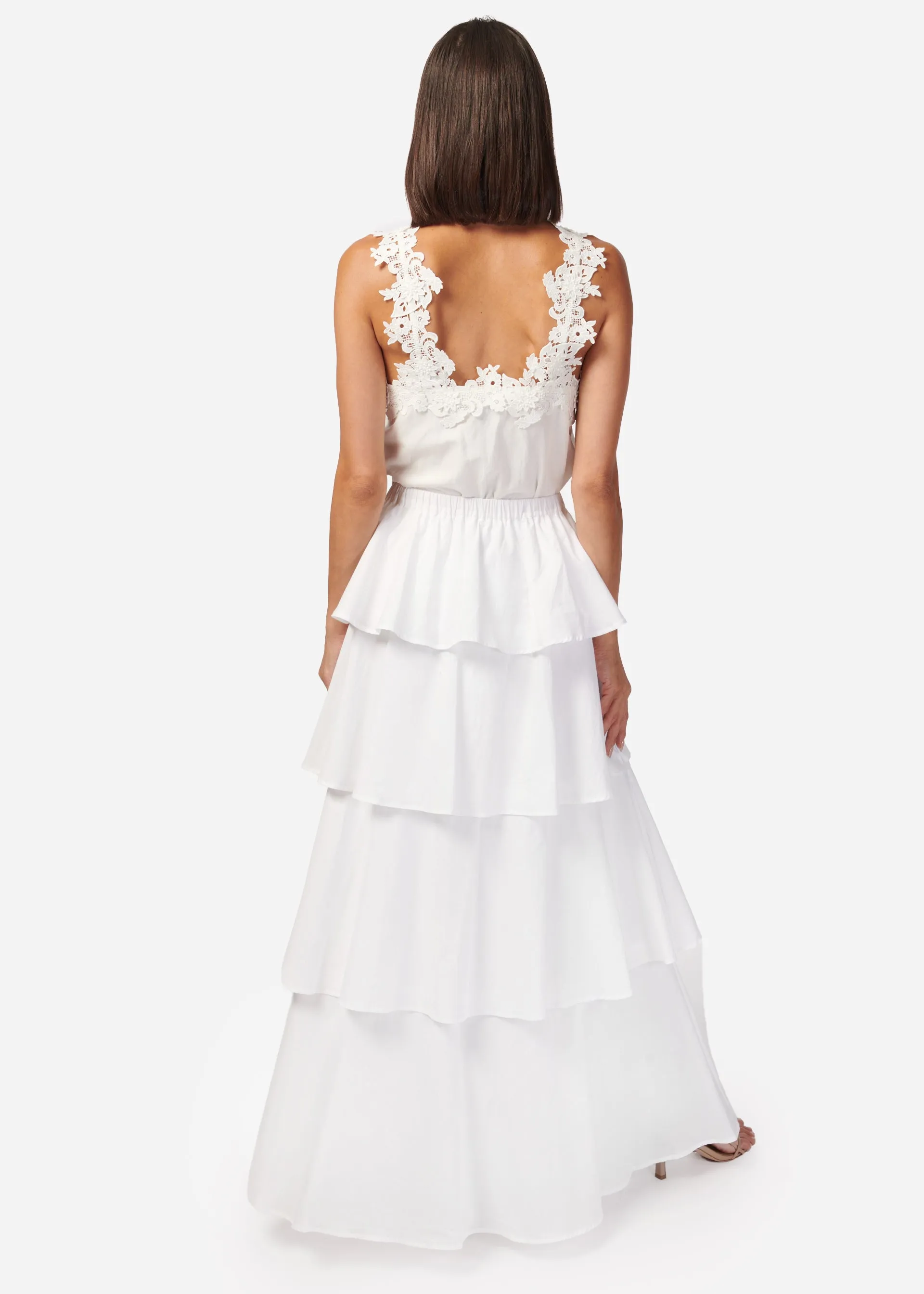 Terra Cotton Poplin Skirt White sold by Cami NYC product image thumbnail 4