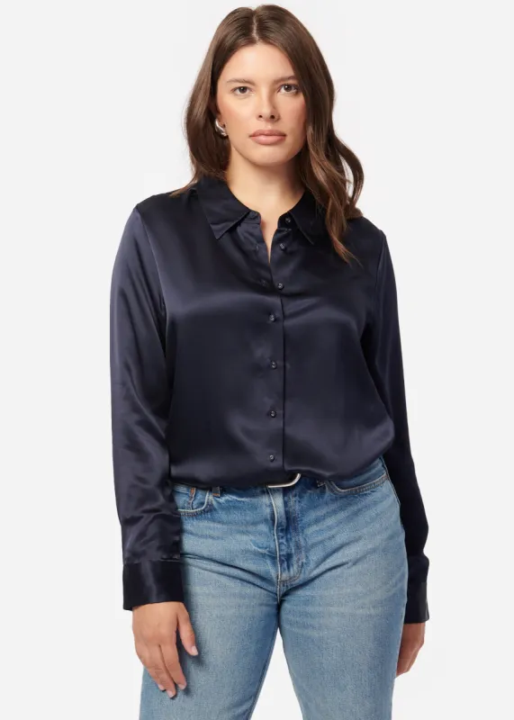 Crosby Silk Blouse Navy sold by CAMI