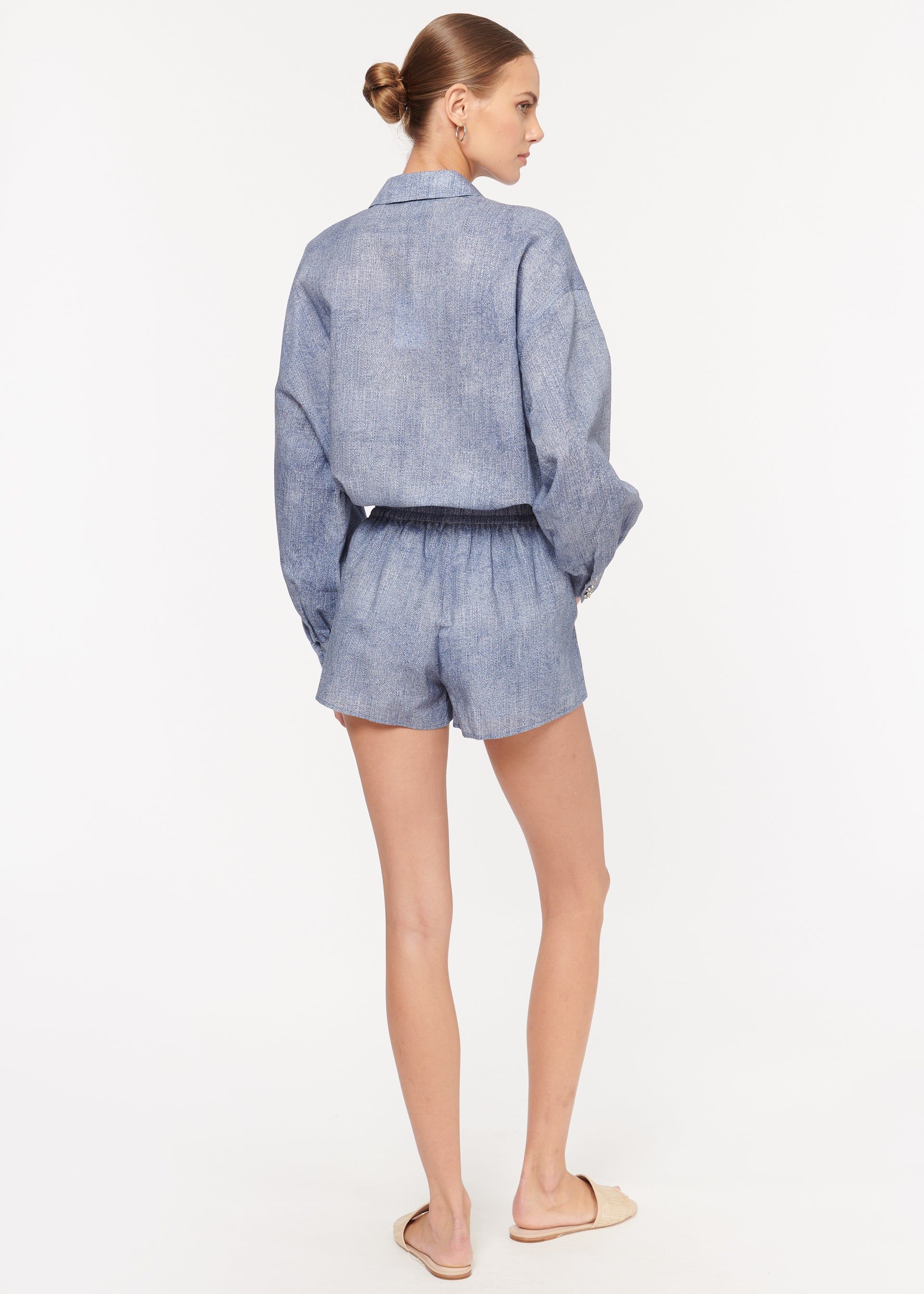 Jillian Linen Short Denim sold by Cami NYC product image thumbnail 3