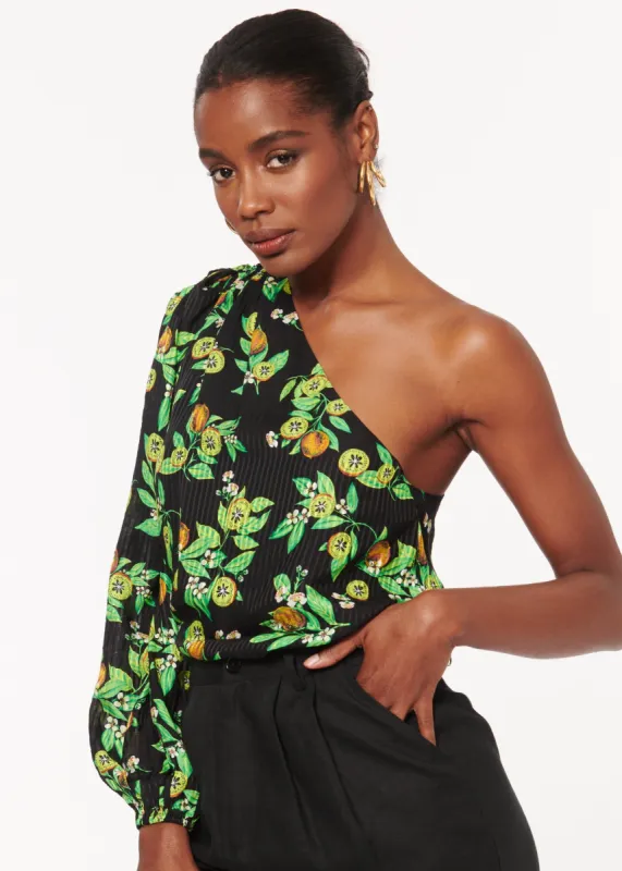 Lenore Top Kiwi Floral sold by Cami NYC