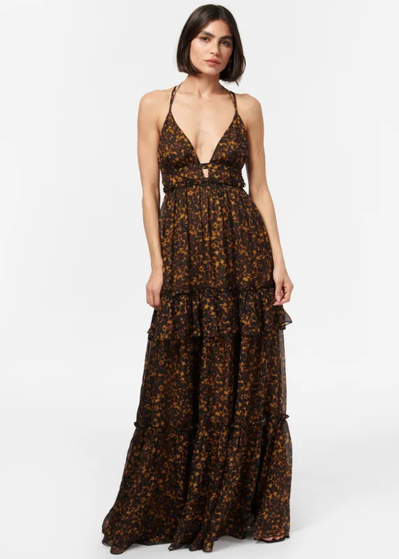 Doris Chiffon Dress Tortoise Shell sold by Cami NYC