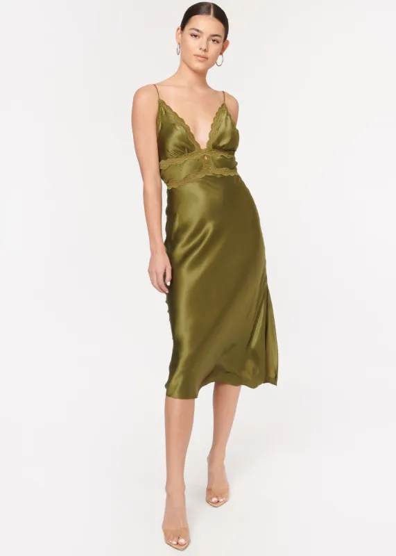 Bibiana Dress Tea Leaf sold by Cami NYC