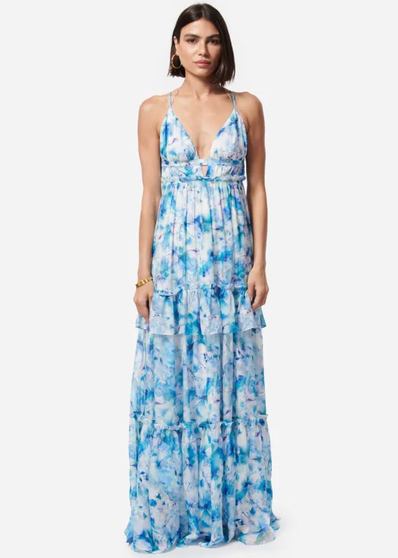 Doris Chiffon Dress Sea Floral sold by Cami NYC