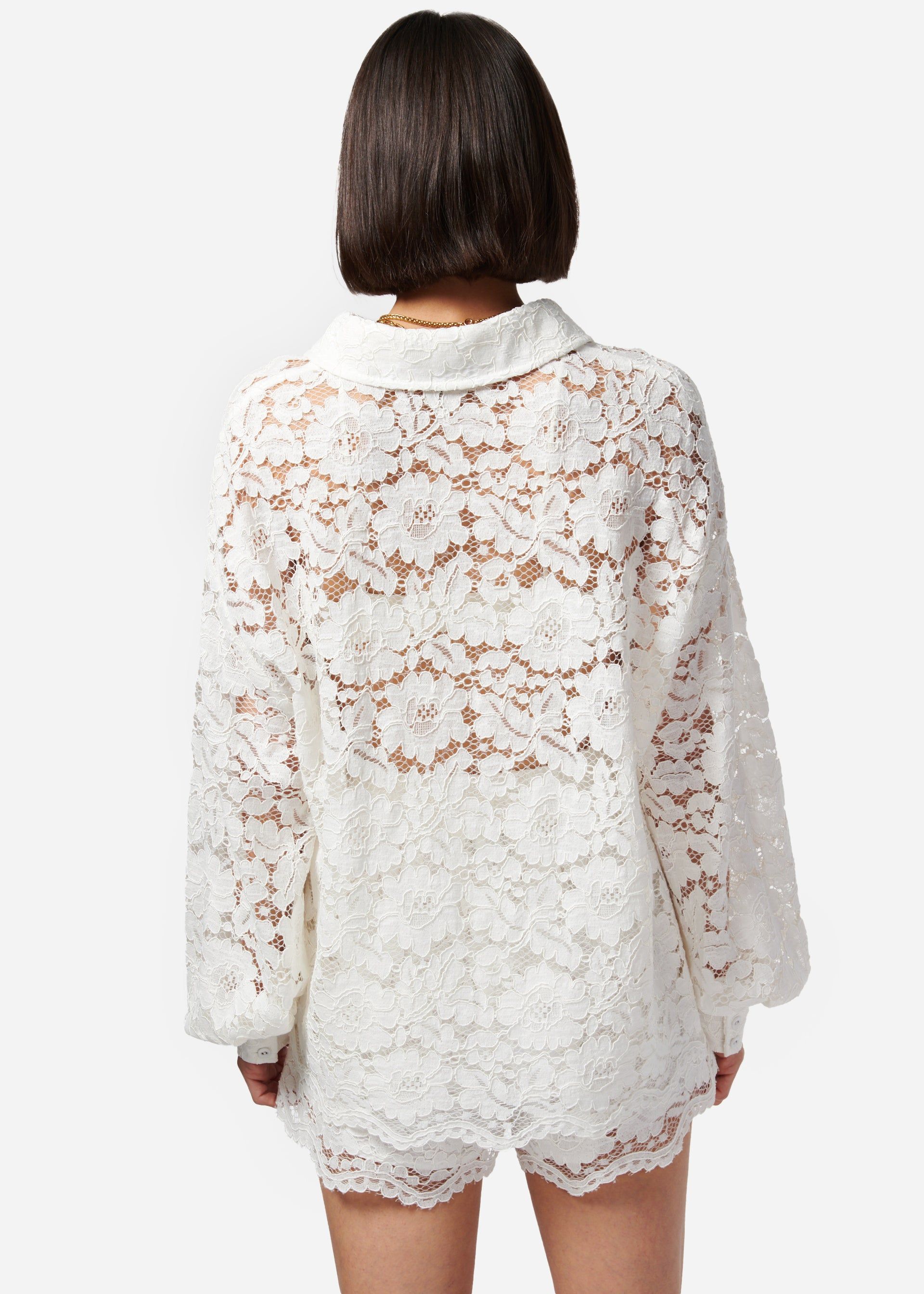 Belkis Lace Top White sold by Cami NYC product image thumbnail 4