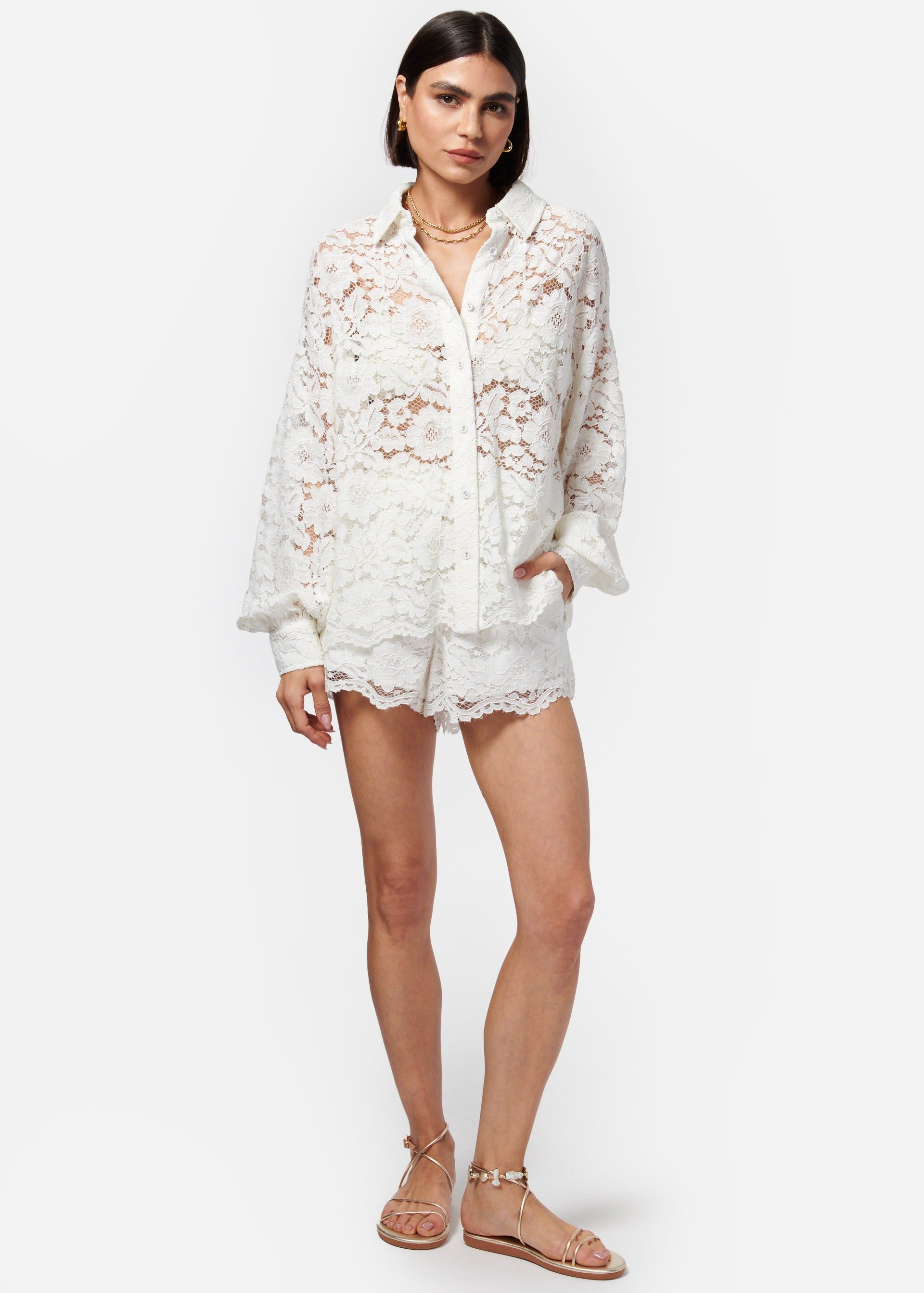 Belkis Lace Top White sold by Cami NYC product image thumbnail 2